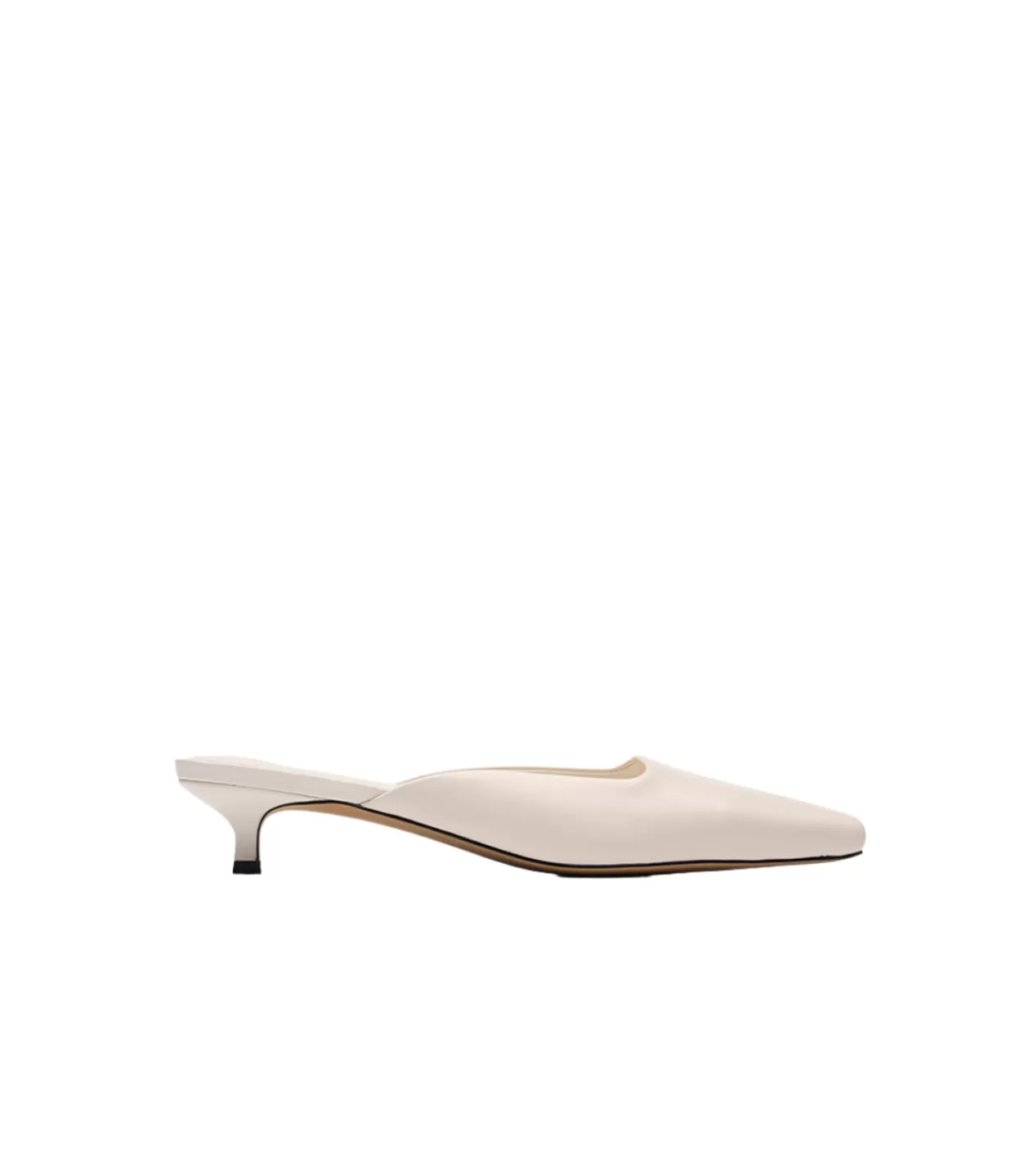 Shop Mimi Leather Mule In Crema Heels & Pumps