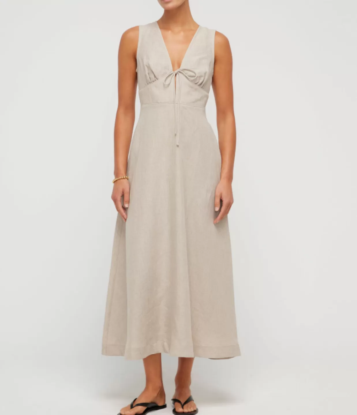 Best Sale Mimi Linen Bias Dress In Flax Dresses