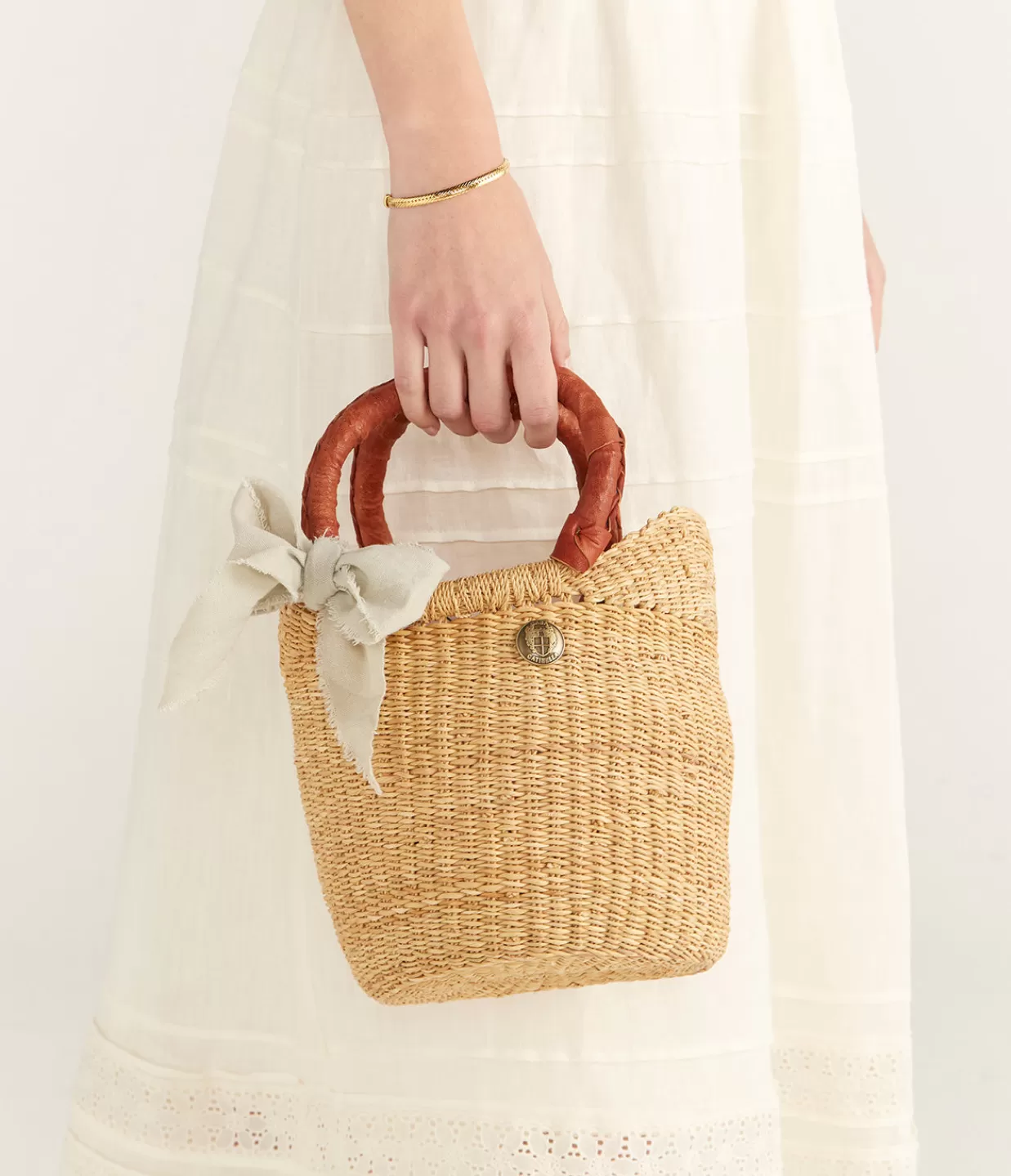 Store Mini Basket Bag In Tan Bags