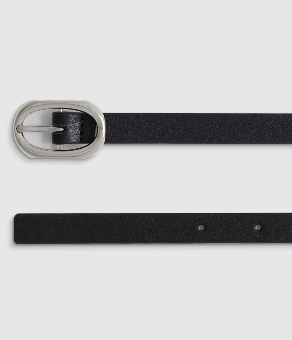 Online Mini Signature Link Belt In Black And Silver Belts