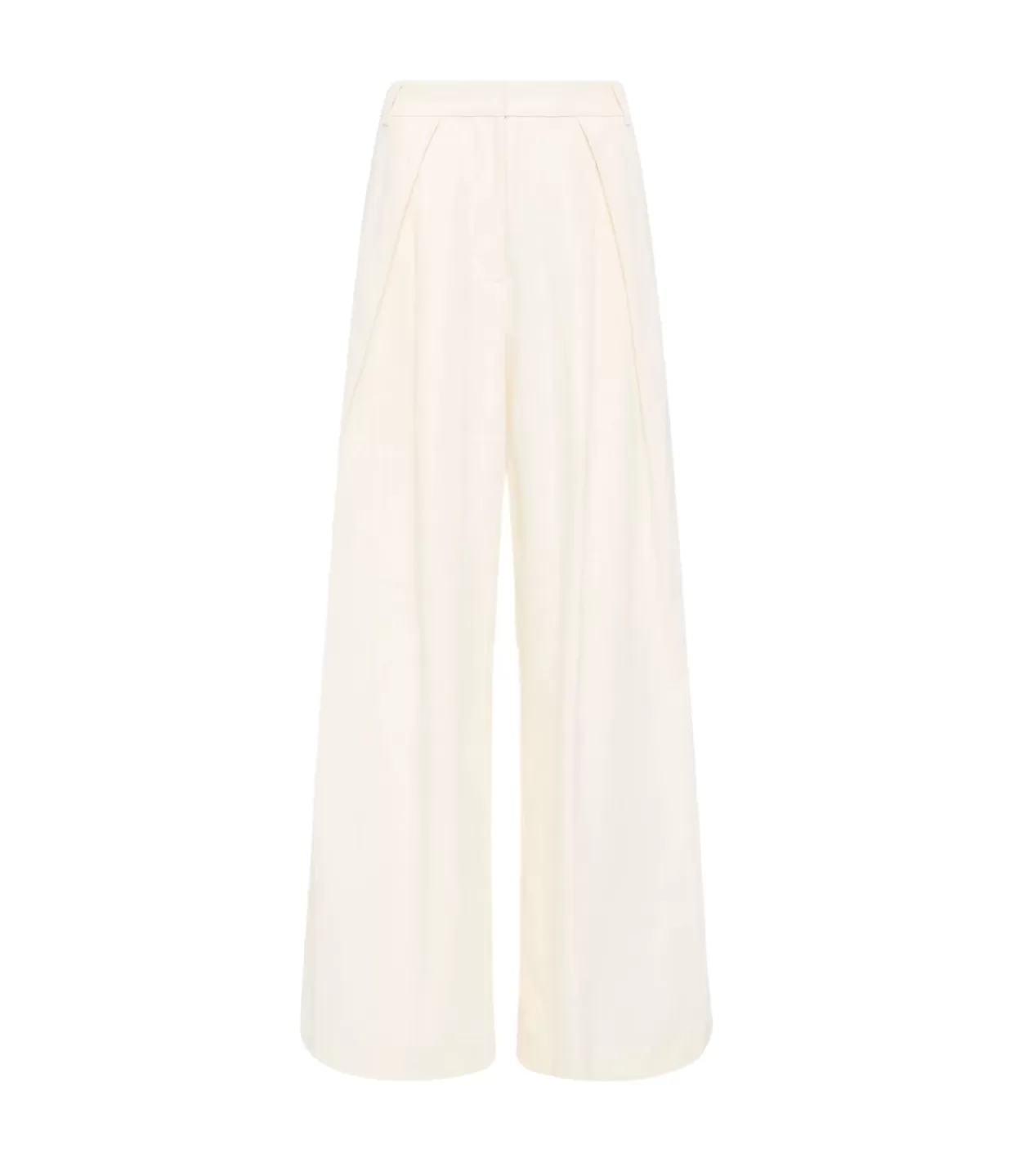 Discount Minimal Fold Trousers In Ivory Pants