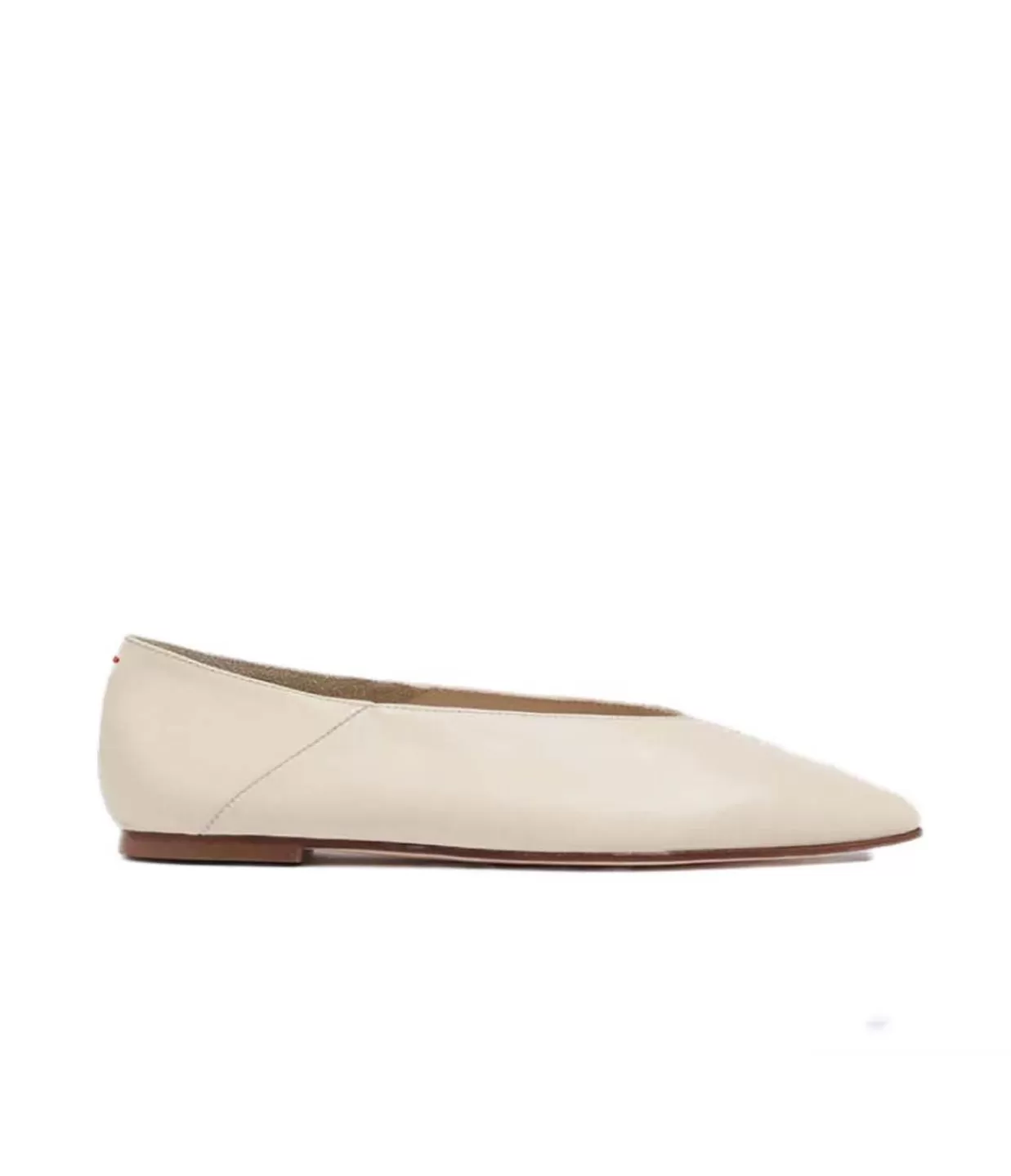 Shop Moa Leather Flat In Creamy Flat Shoes