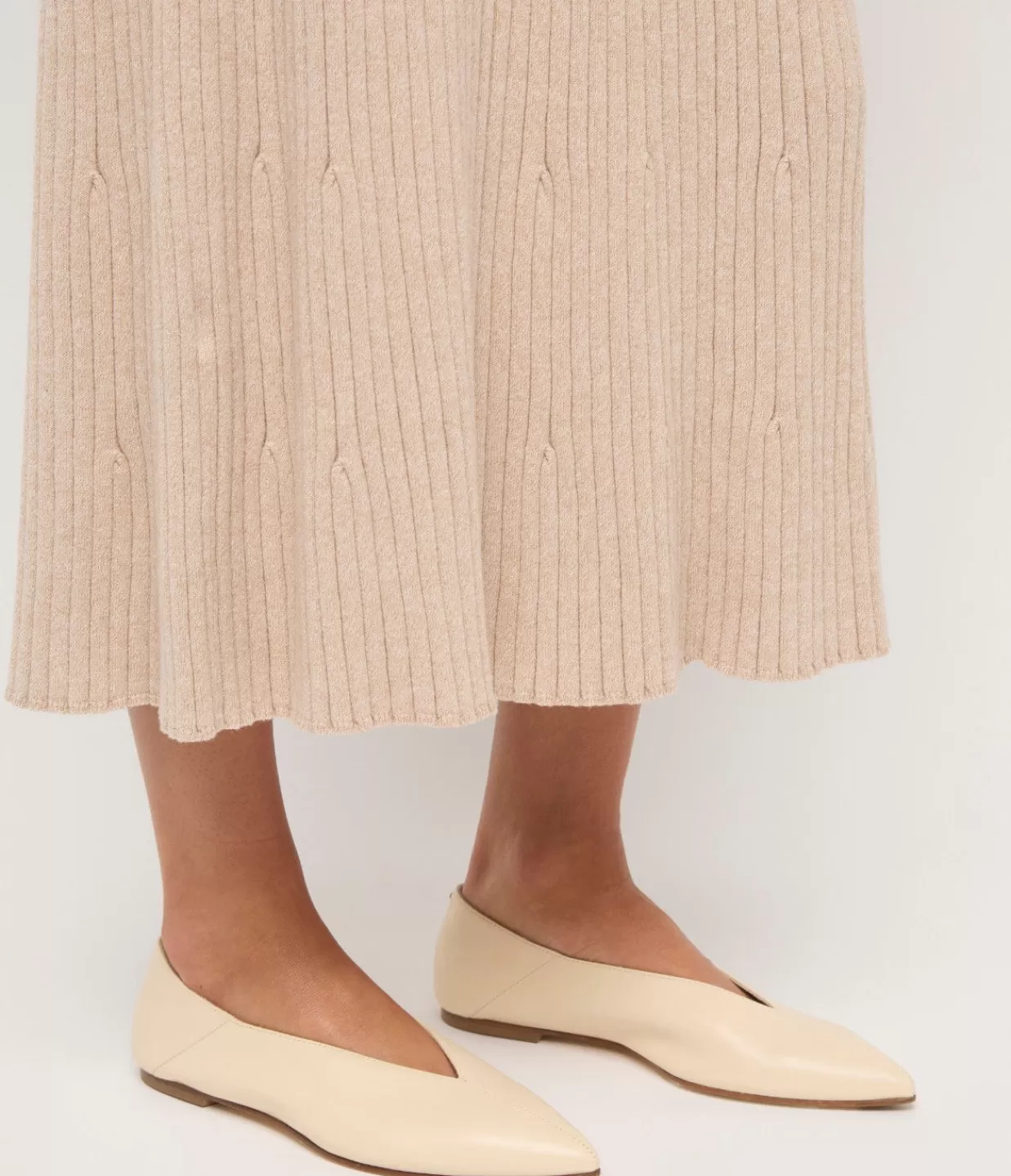 Shop Moa Leather Flat In Creamy Flat Shoes