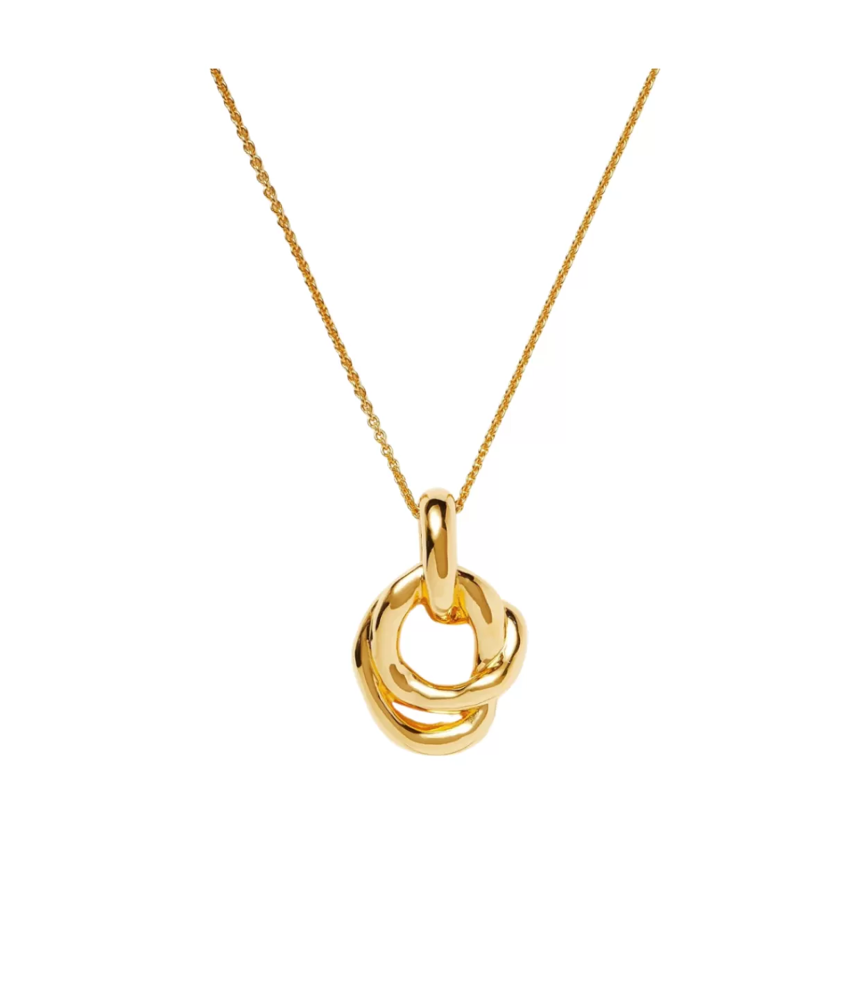 Cheap Molten Twisted Double Pendant Necklace In Gold Jewellery | Necklaces