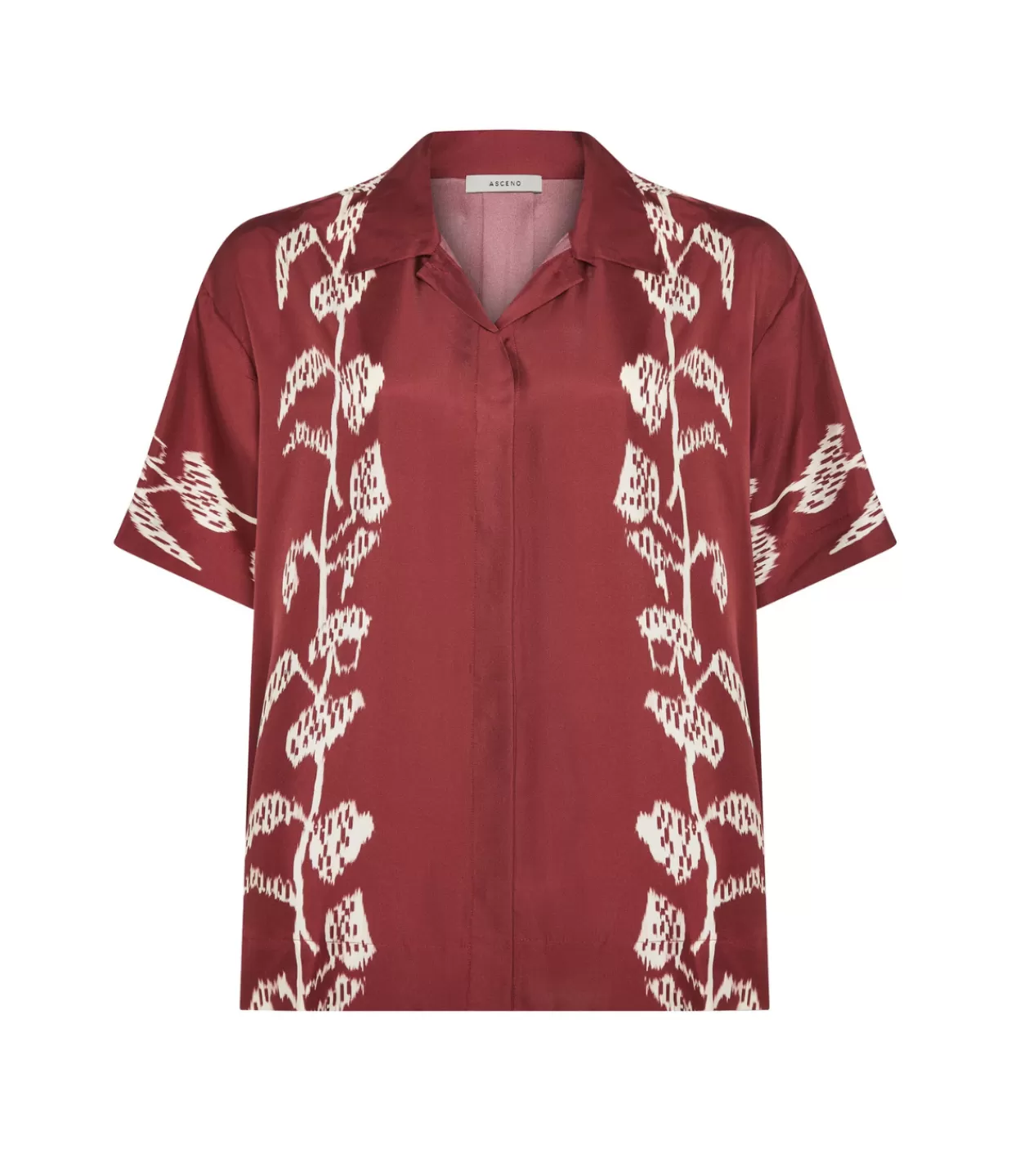 Discount Montauk Silk Shirt In Burgundy Vine Tops