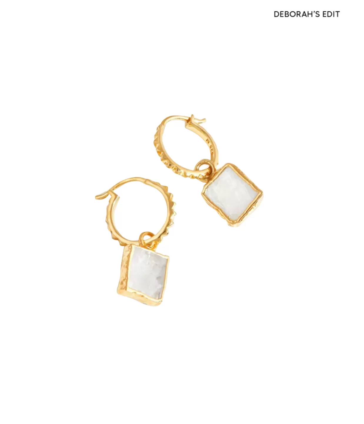 Flash Sale Moonstone Pyramid Charm Hoop Earrings In Gold Jewellery | Earrings