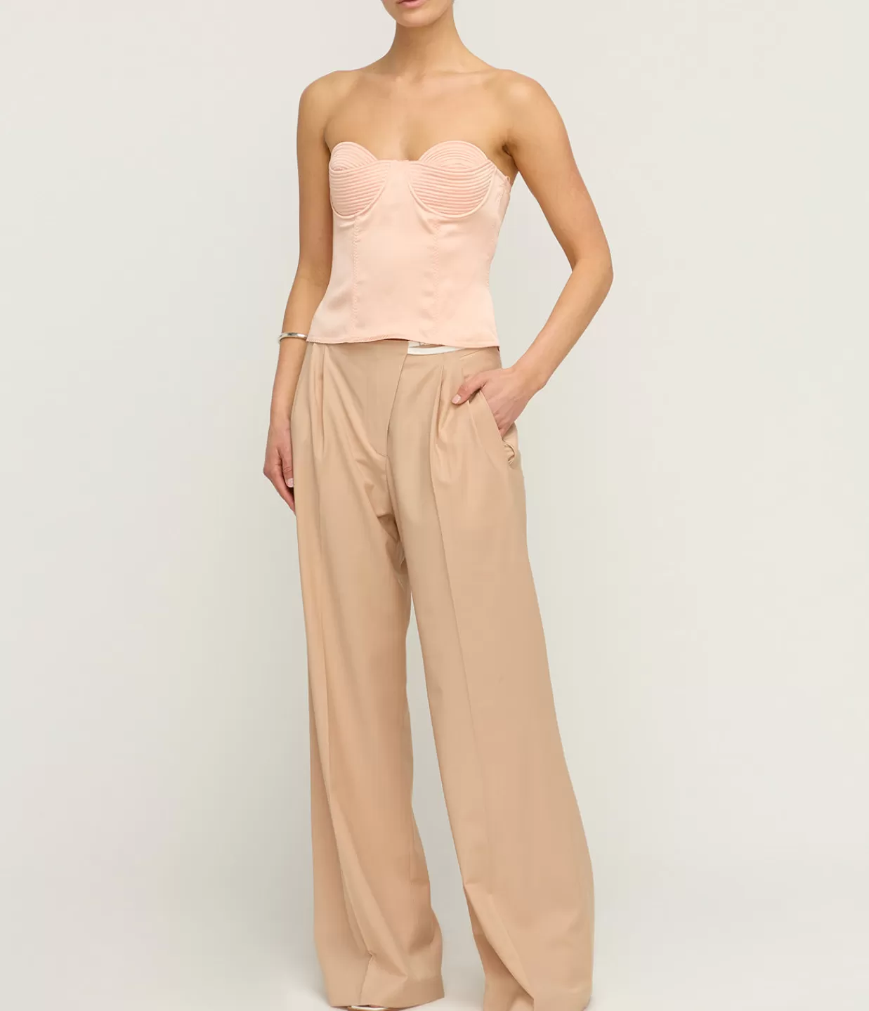 Sale Noemie High Waisted Pant In Peach Pants