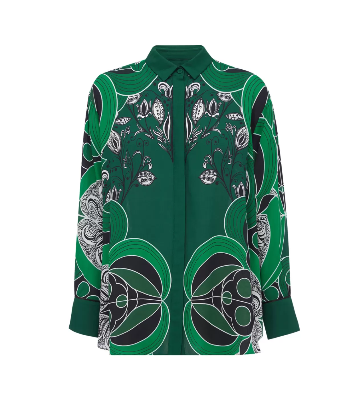 Flash Sale Nova Crepe Shirt In Enchantress Emerald Tops