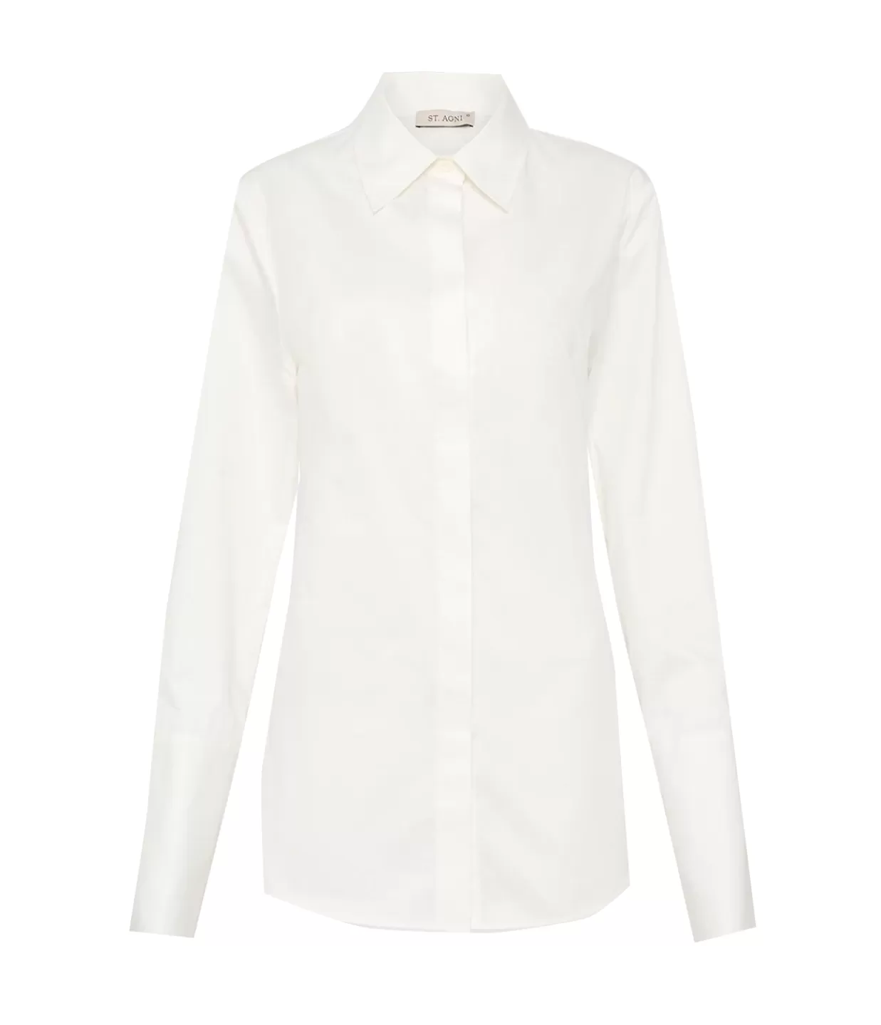 Best Sale Open Back Cotton Shirt In White Tops