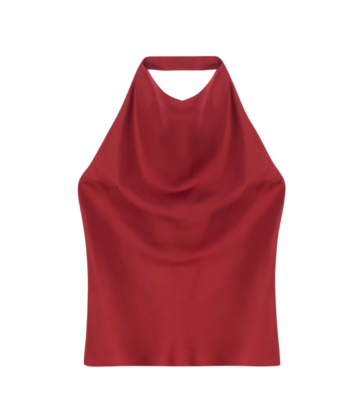 Best Sale Open Back Halter Top In Barolo Tops