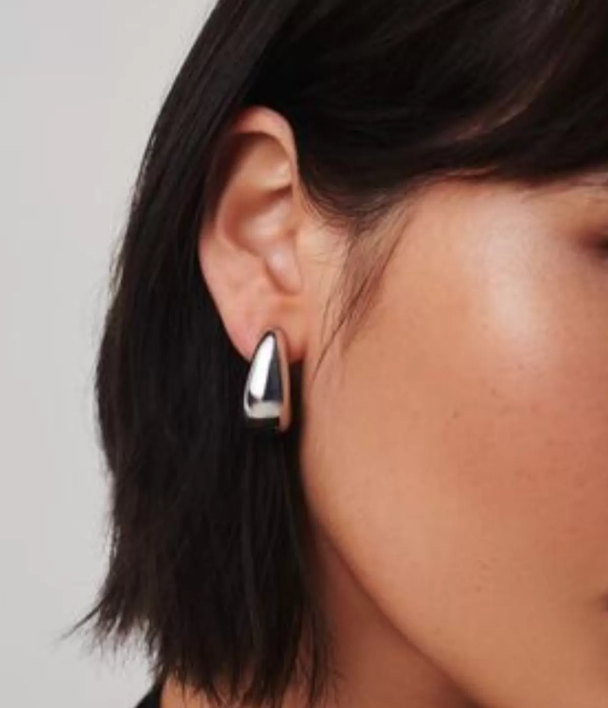 Shop Organic Dome Hoop Earrings In Silver Jewellery | Earrings