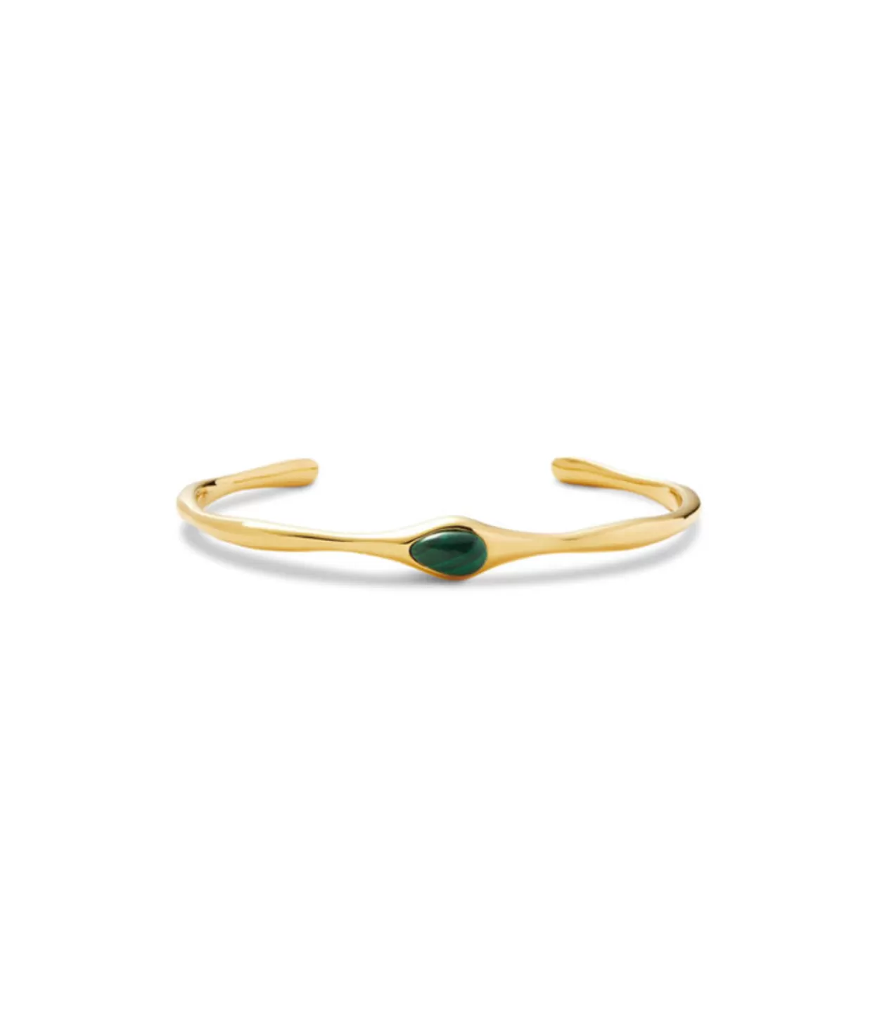 Outlet Organic Shape Cuff In Green Malachite And Gold Jewellery | Bracelets