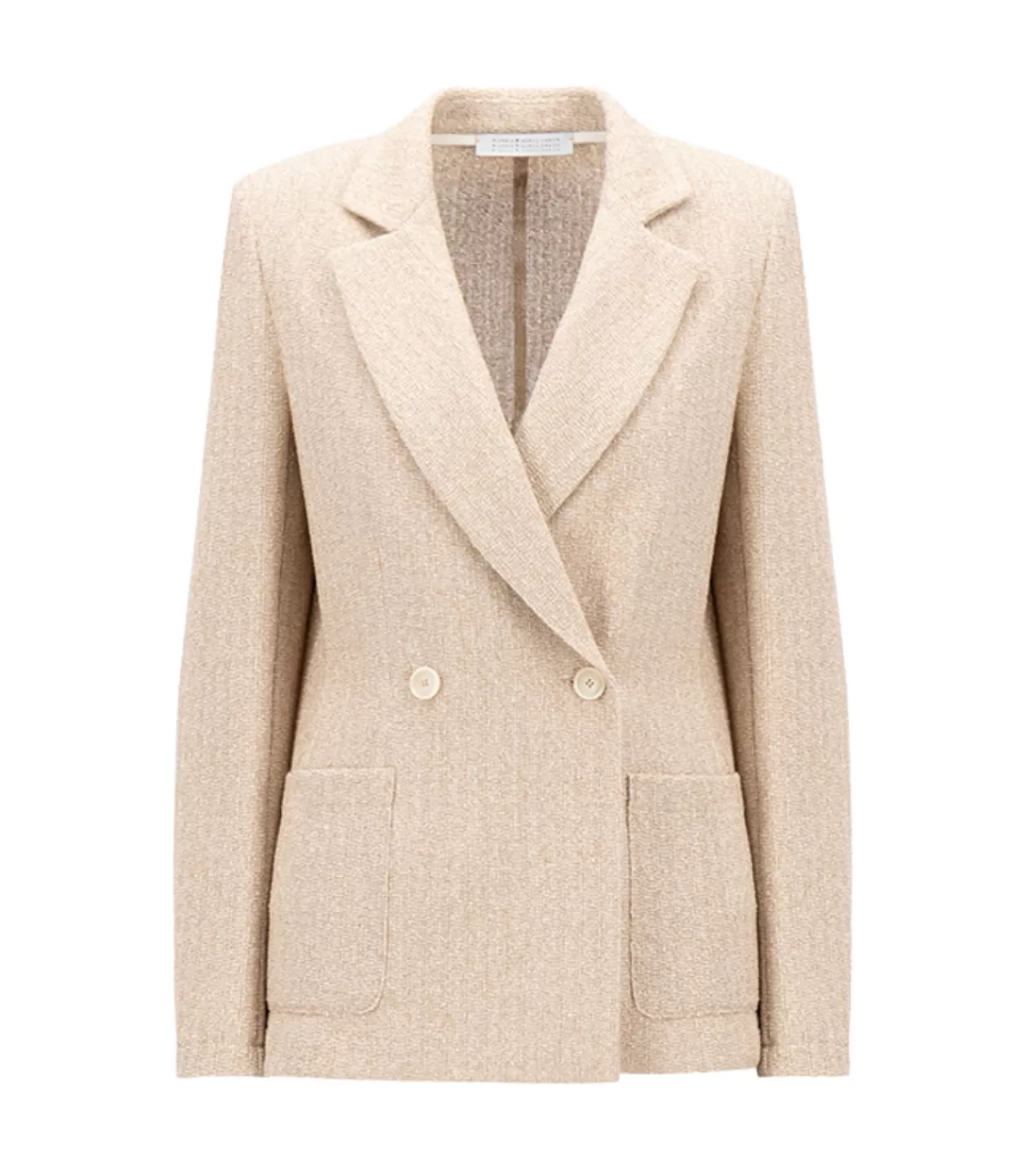 Fashion Padded Blazer In White And Beige Jackets & Outerwear