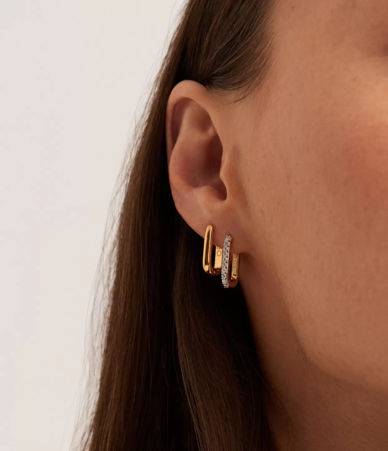 Store Pave Ovate Huggies Earrings In Gold Jewellery | Earrings