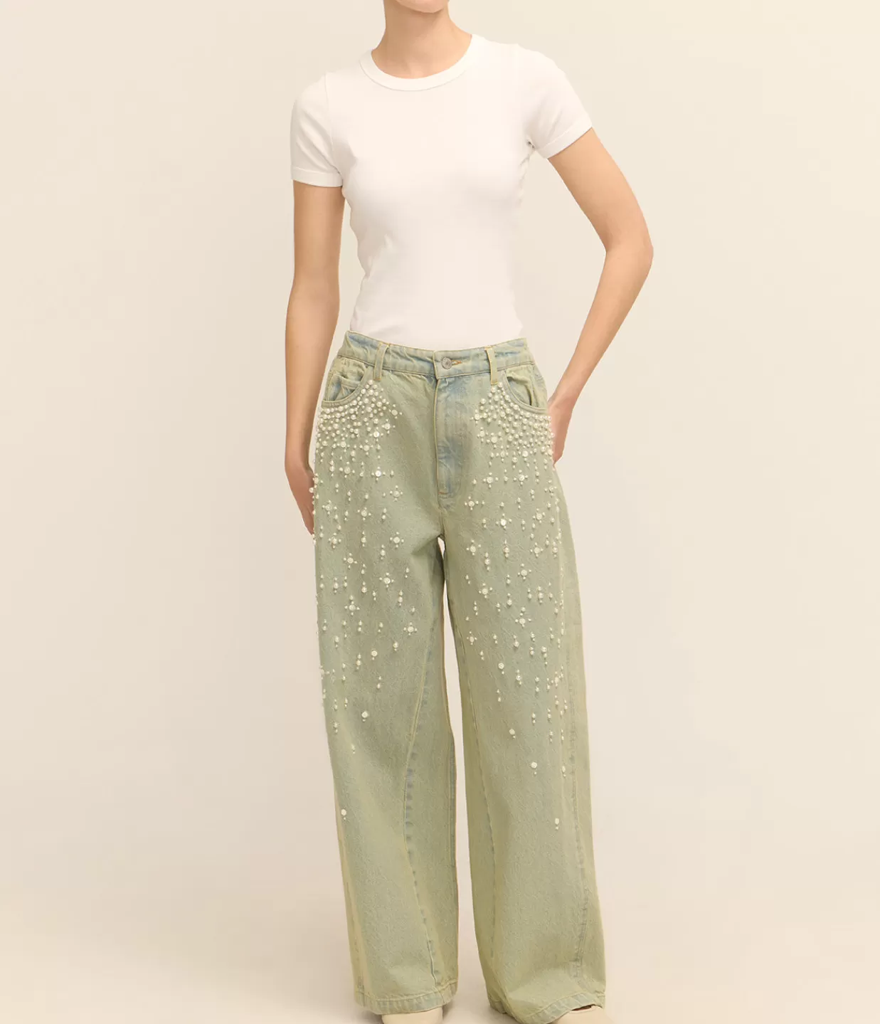 Cheap Perlette Denim Pants In Blue Denim