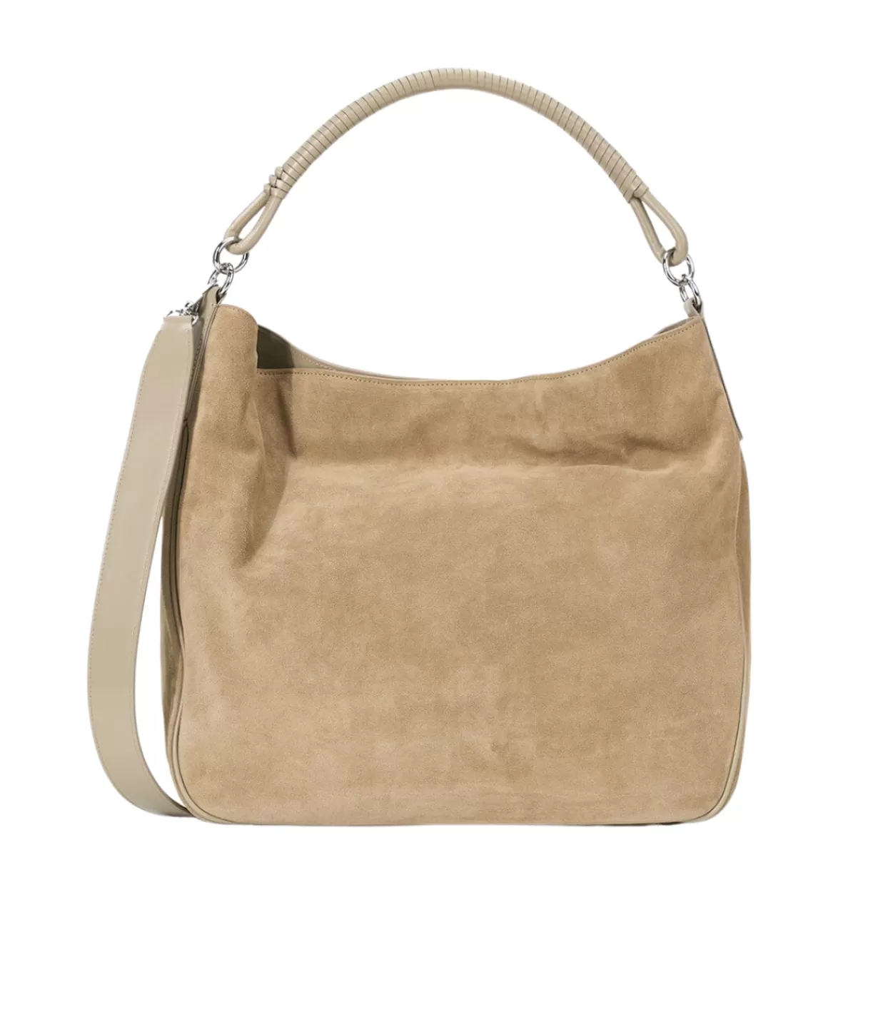 Shop Perry Hobo Suede Bag In Dune Bags