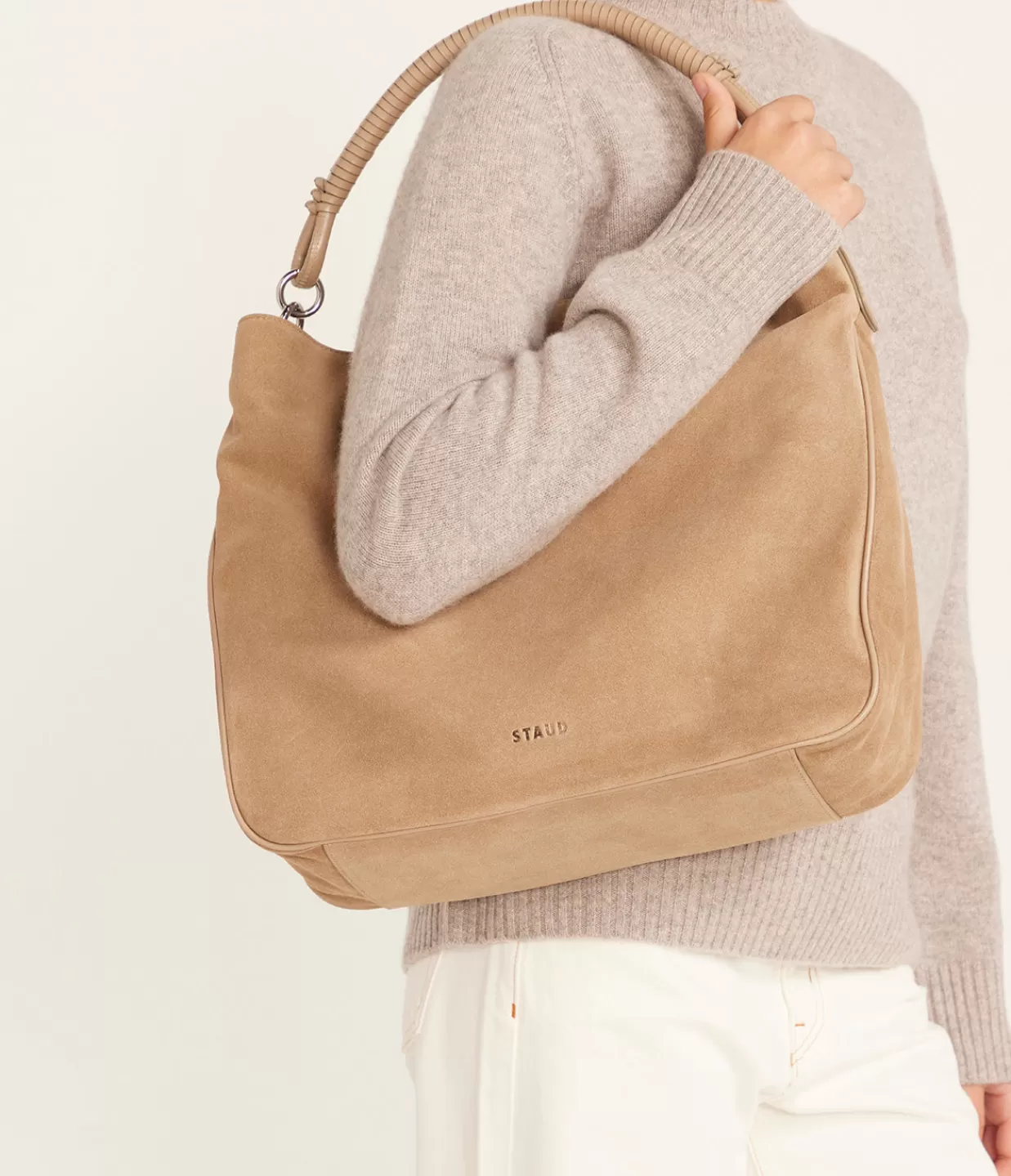 Shop Perry Hobo Suede Bag In Dune Bags