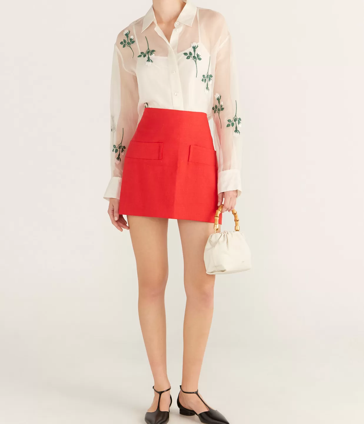 Online Pocket Detail Mini Skirt In Red Skirts