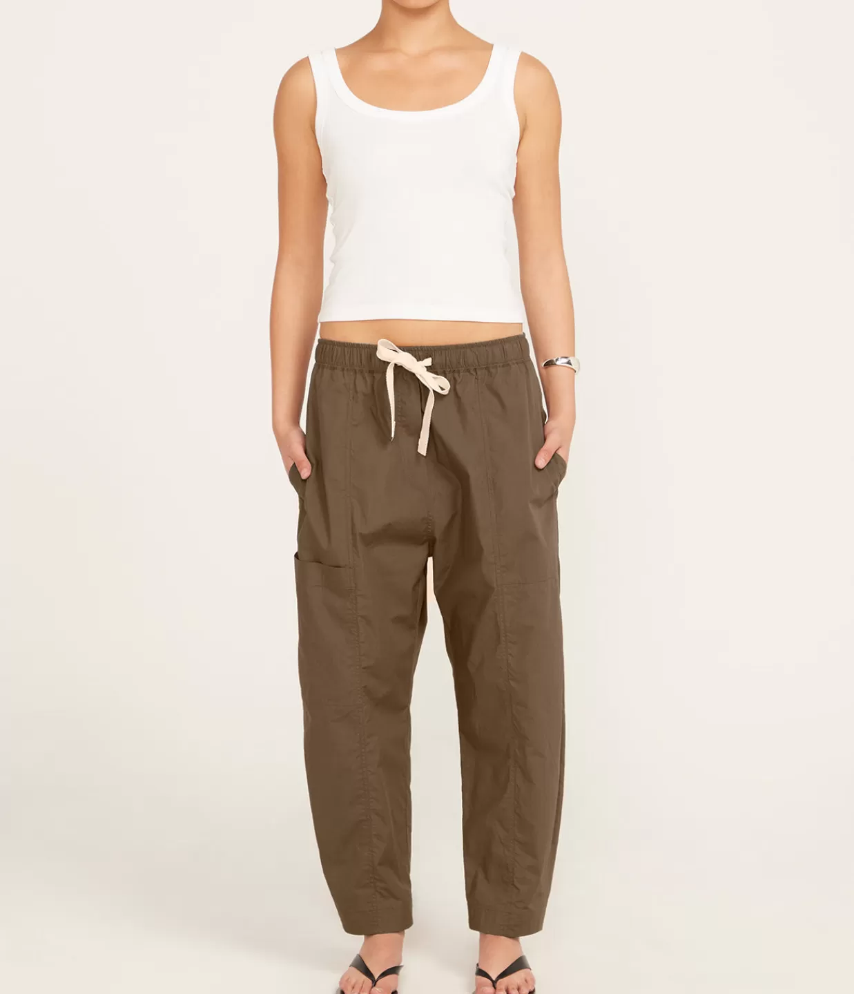 Fashion Poplin Pant In Olive Pants