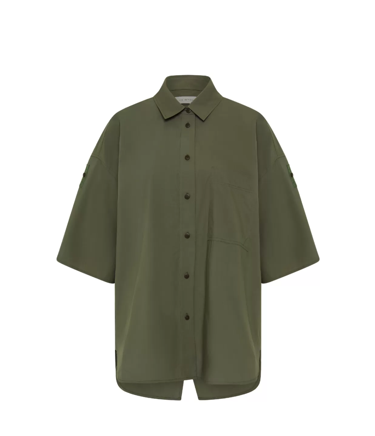 Flash Sale Poplin Shirt In Olive Tops