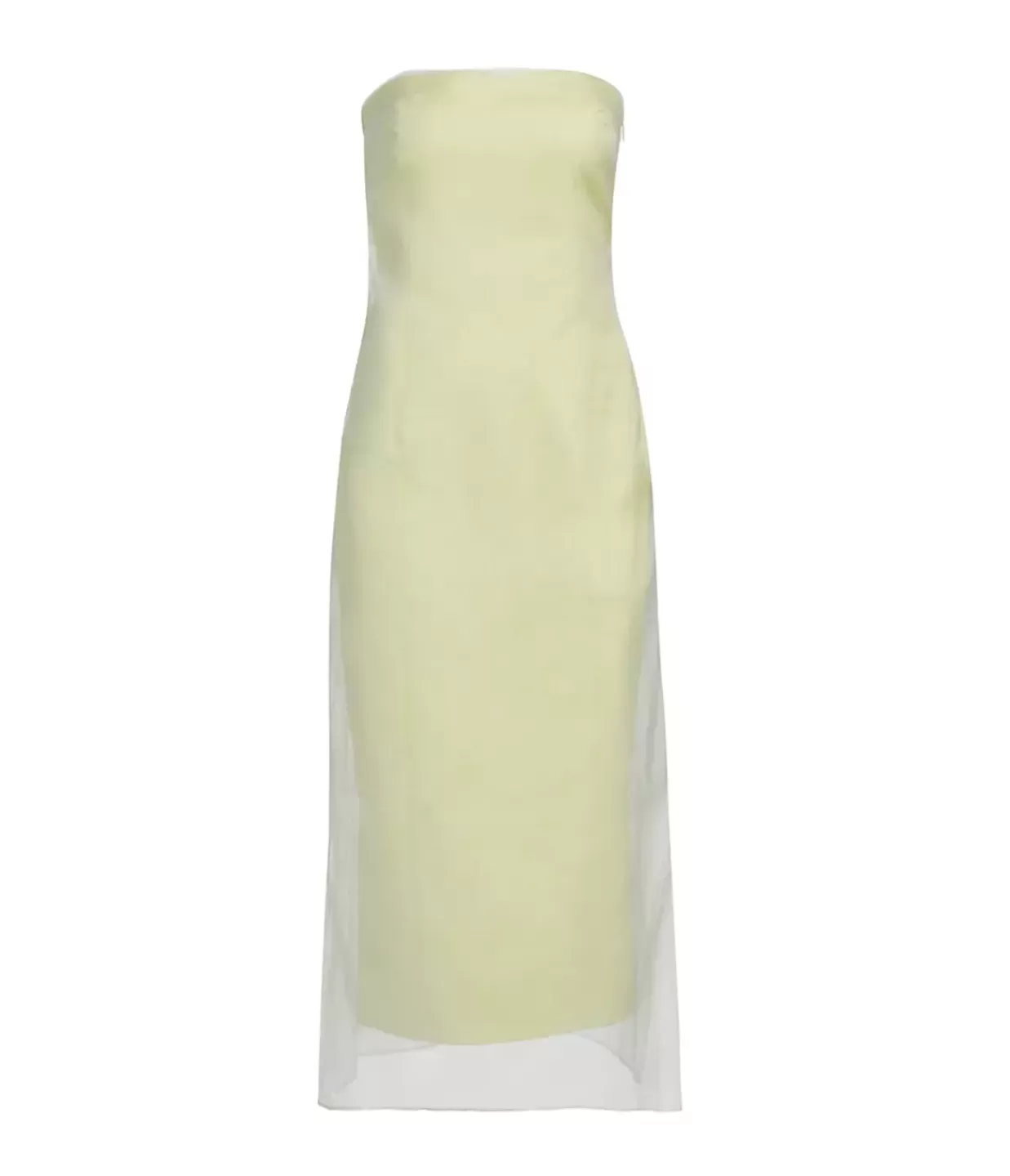 Online Punta Strapless Midi Dress In Pale Olive Dresses