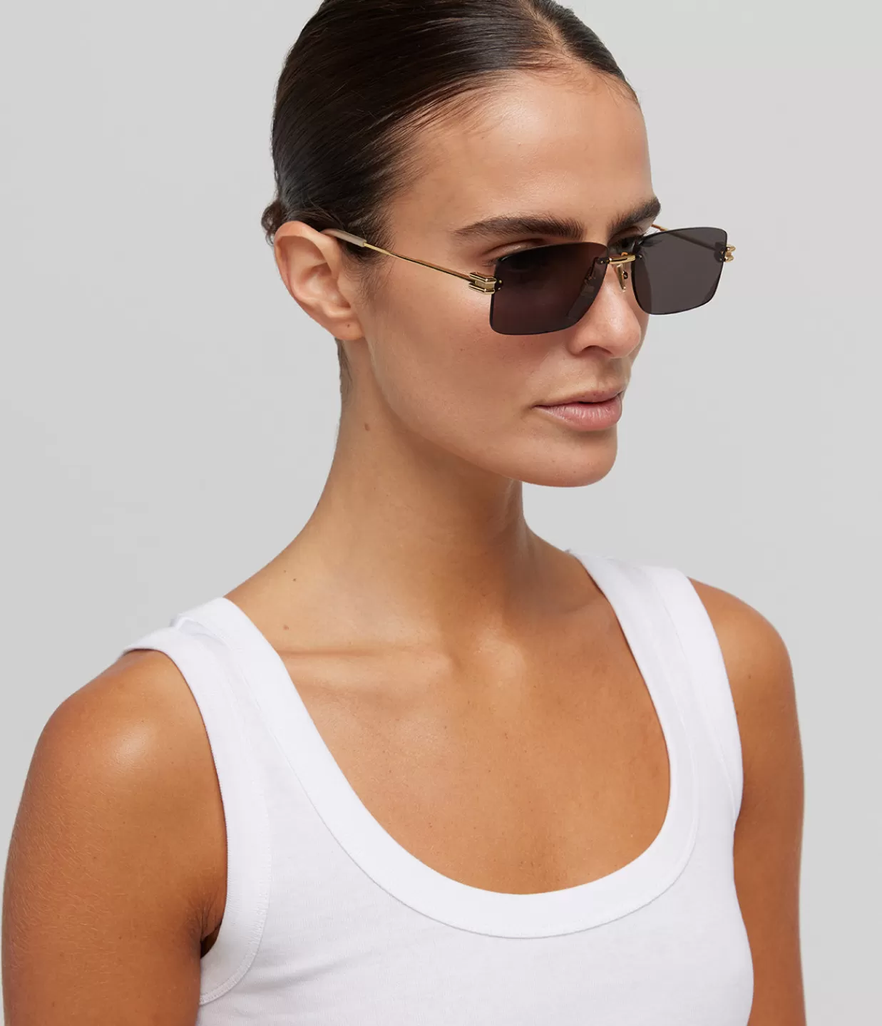 Flash Sale Rectangular Metal Frame Sunglasses In Gold Sunglasses