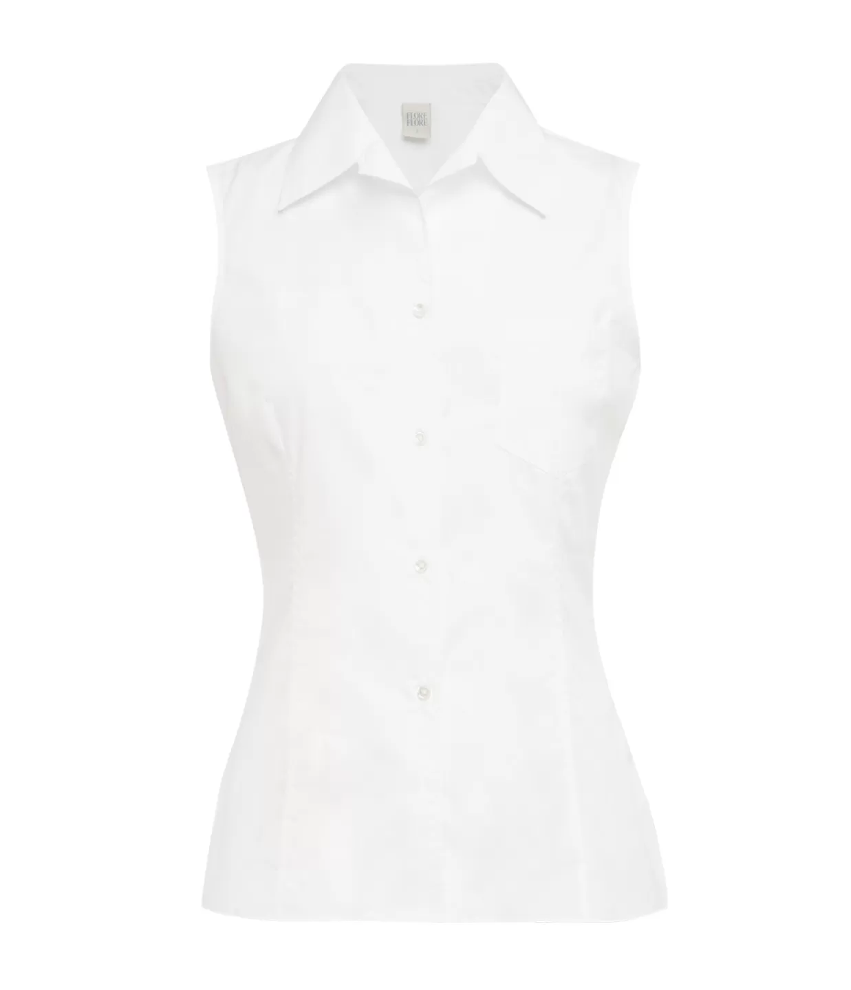 Fashion Rosie Sleeveless Shirt In White Tops