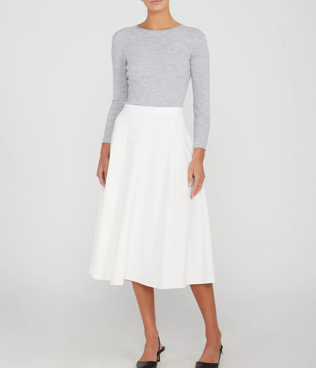 Cheap Round Tailored Skirt In Ivory Skirts