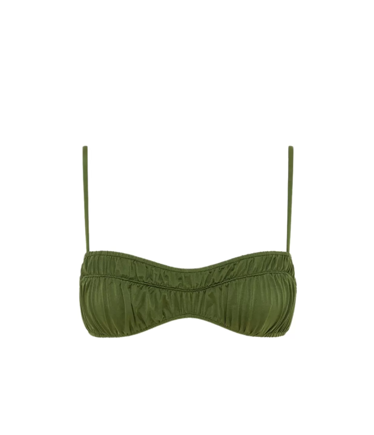 Cheap Ruched Crop In Olivine Swim & Resortwear