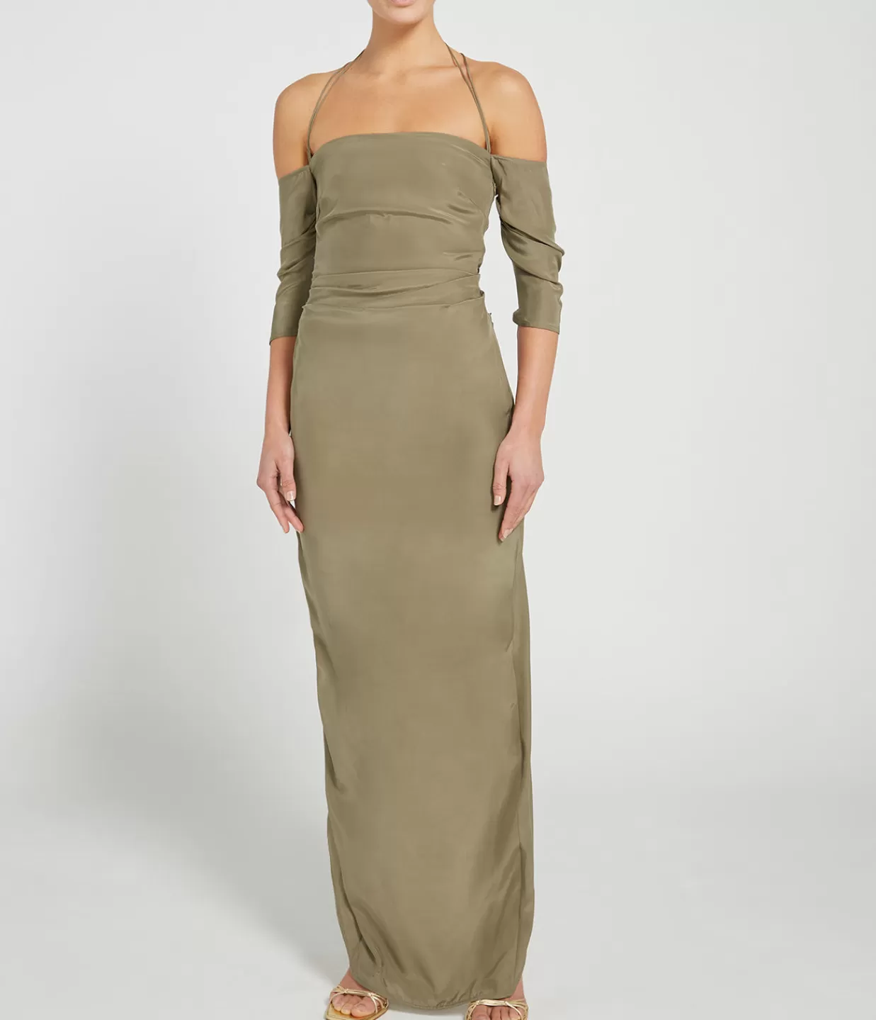 Cheap Samaca Off The Shoulder Long Dress In Cumin Dresses