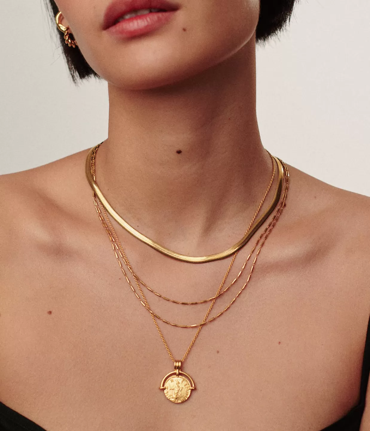 Fashion Savi Vintage Link Double Chain Necklace In Gold Jewellery | Necklaces