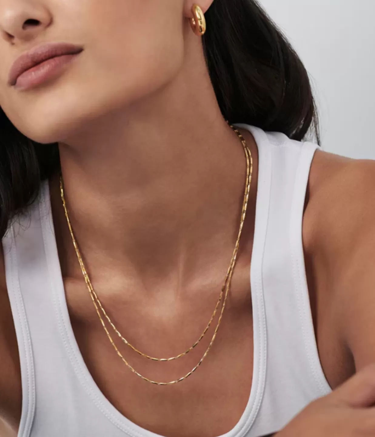 Fashion Savi Vintage Link Double Chain Necklace In Gold Jewellery | Necklaces