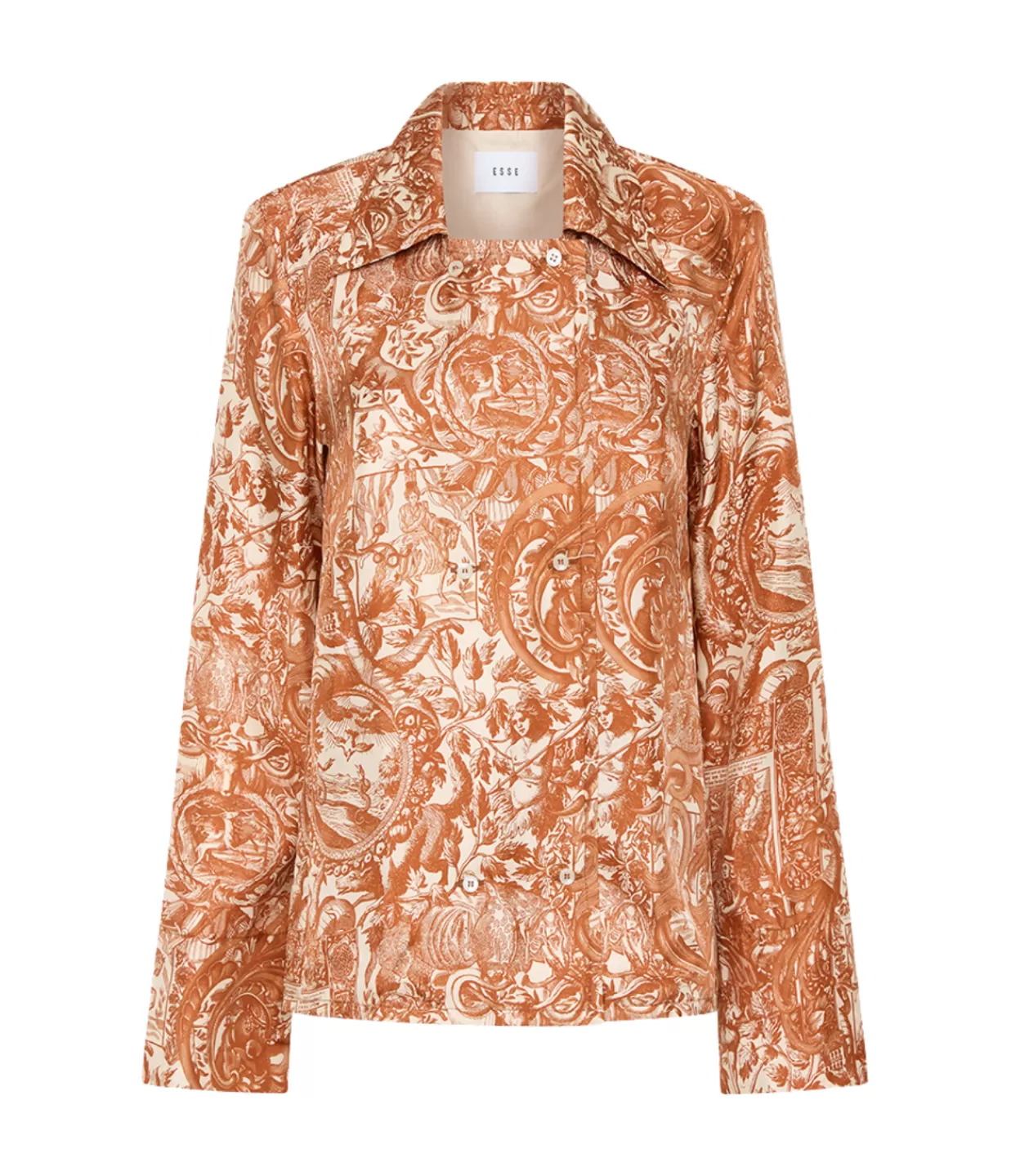 Best Scapala Double Silk Shirt In Amber Print Tops