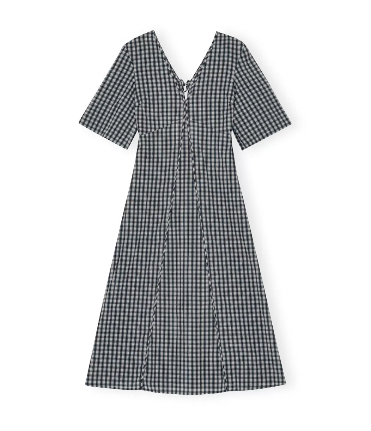 Cheap Seersucker Maxi Dress In Black And White Check Dresses