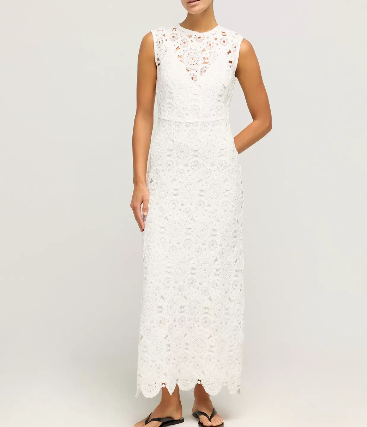 Flash Sale Serena Crochet Midi Dress In Snow Dresses