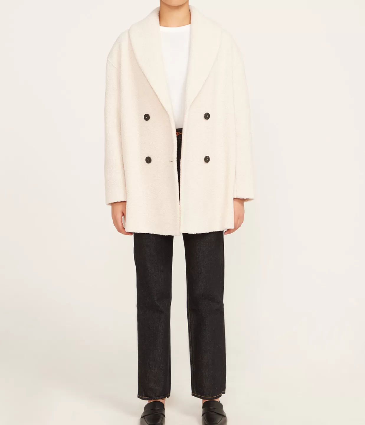 Flash Sale Shawl Collar Wool Jacket In Ecru Jackets & Outerwear