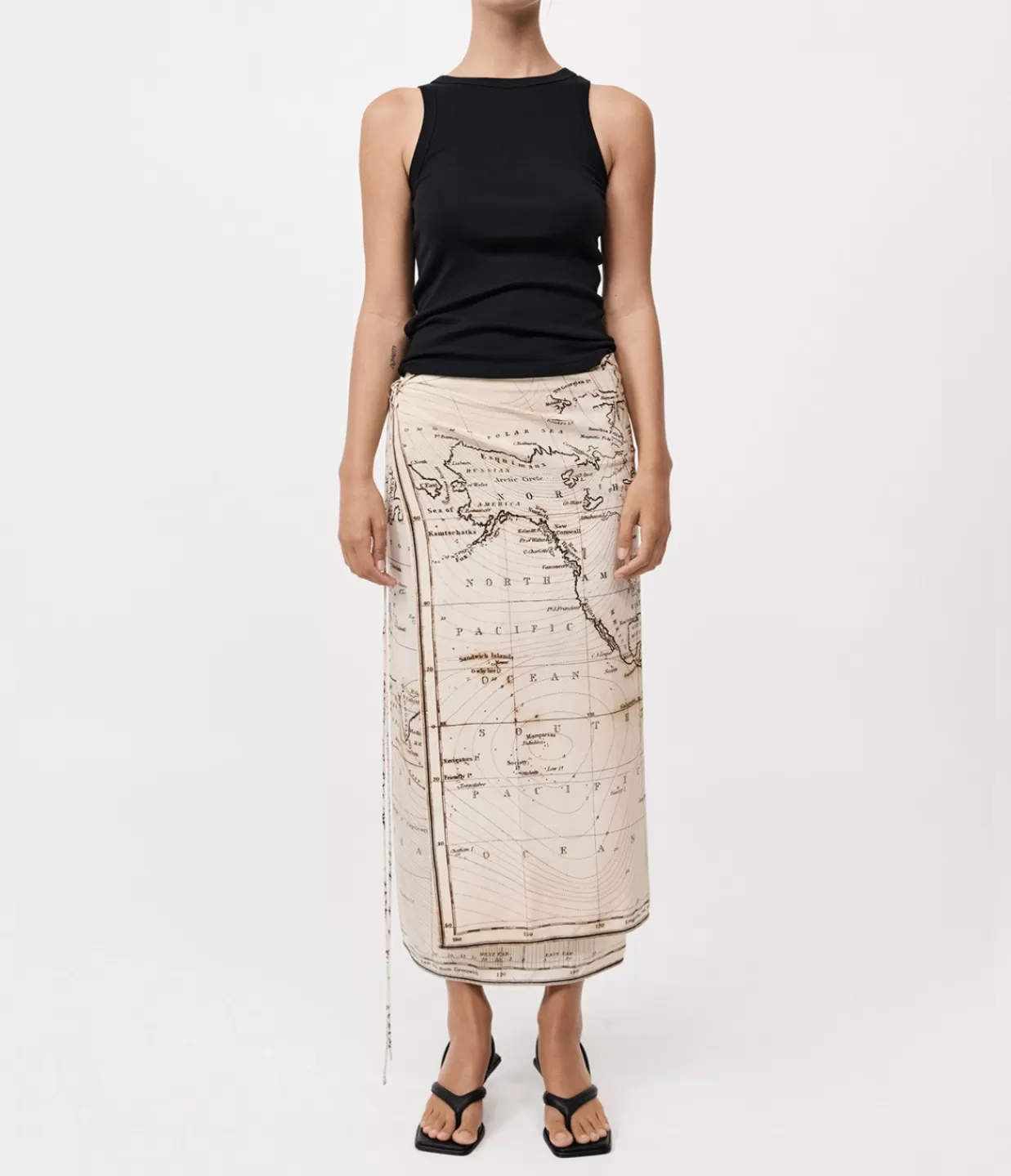 Clearance Silk Wrap Tie Skirt In Atlas Skirts