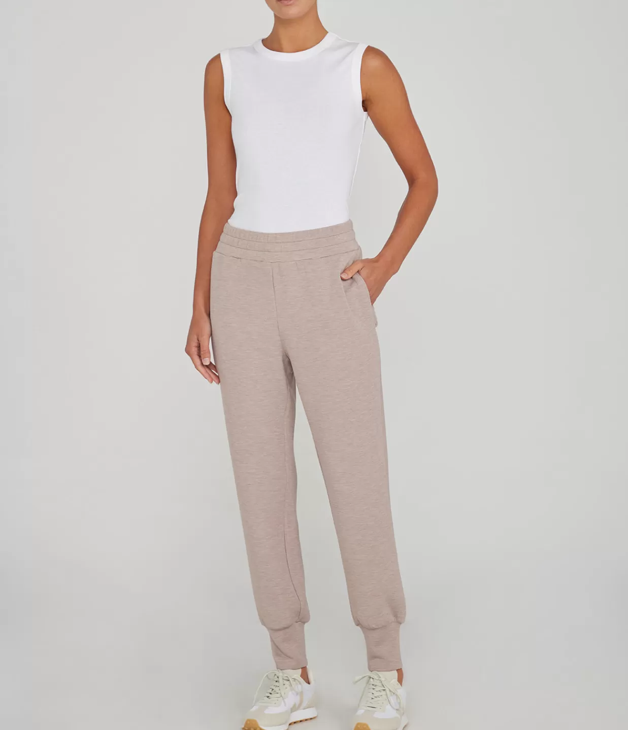 Outlet Slim Cuff 25 Pant In Taupe Marle Loungewear