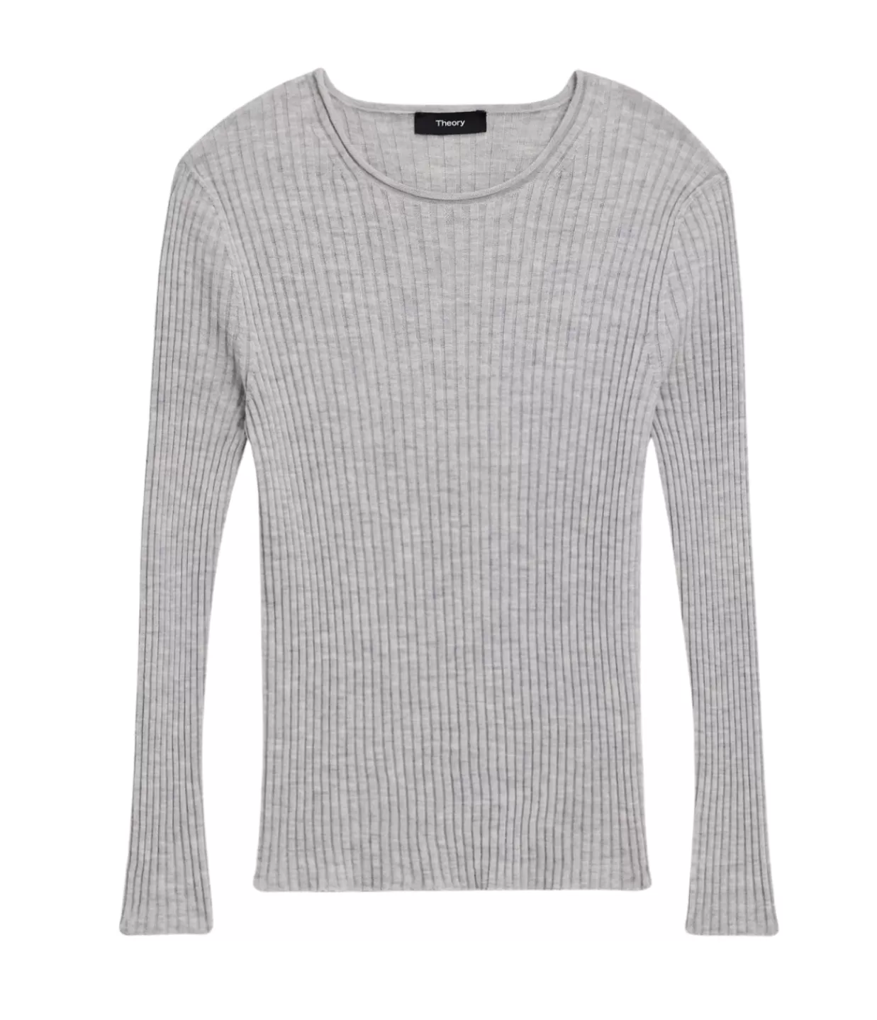 Discount Slim Rib Long Sleeve Top In Frosted Heather Grey Tops