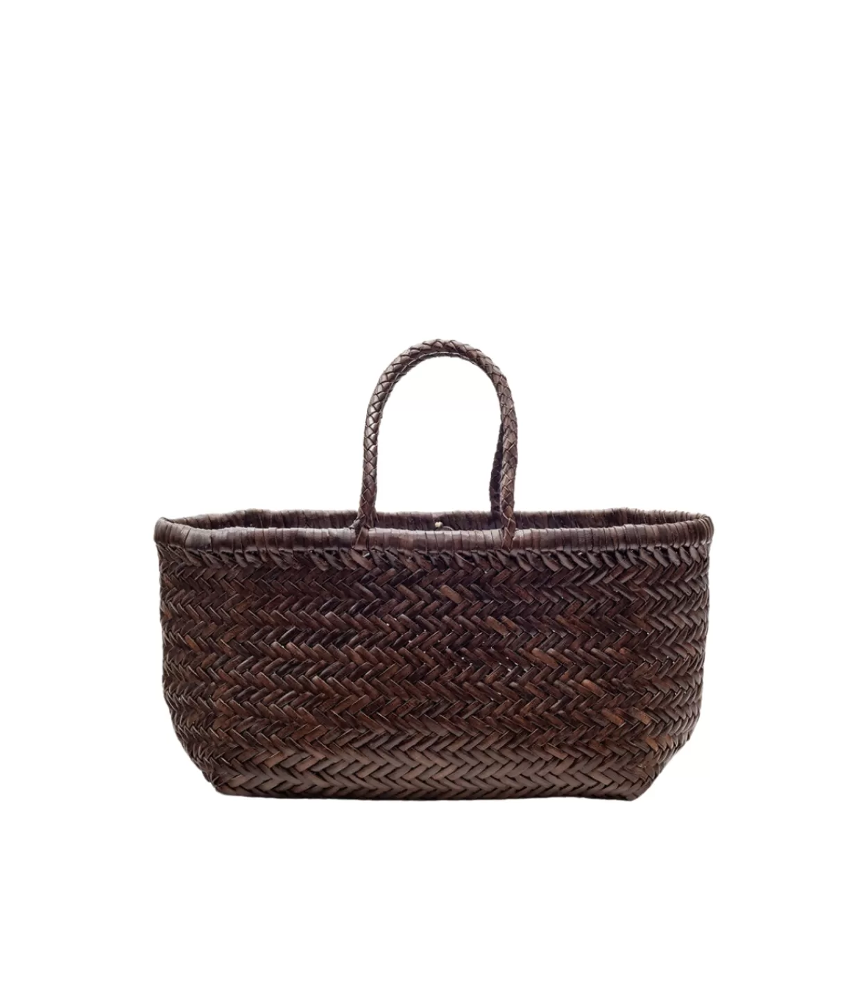 Shop Small Bamboo Triple Jump Basket Bag In Dark Brown Bags