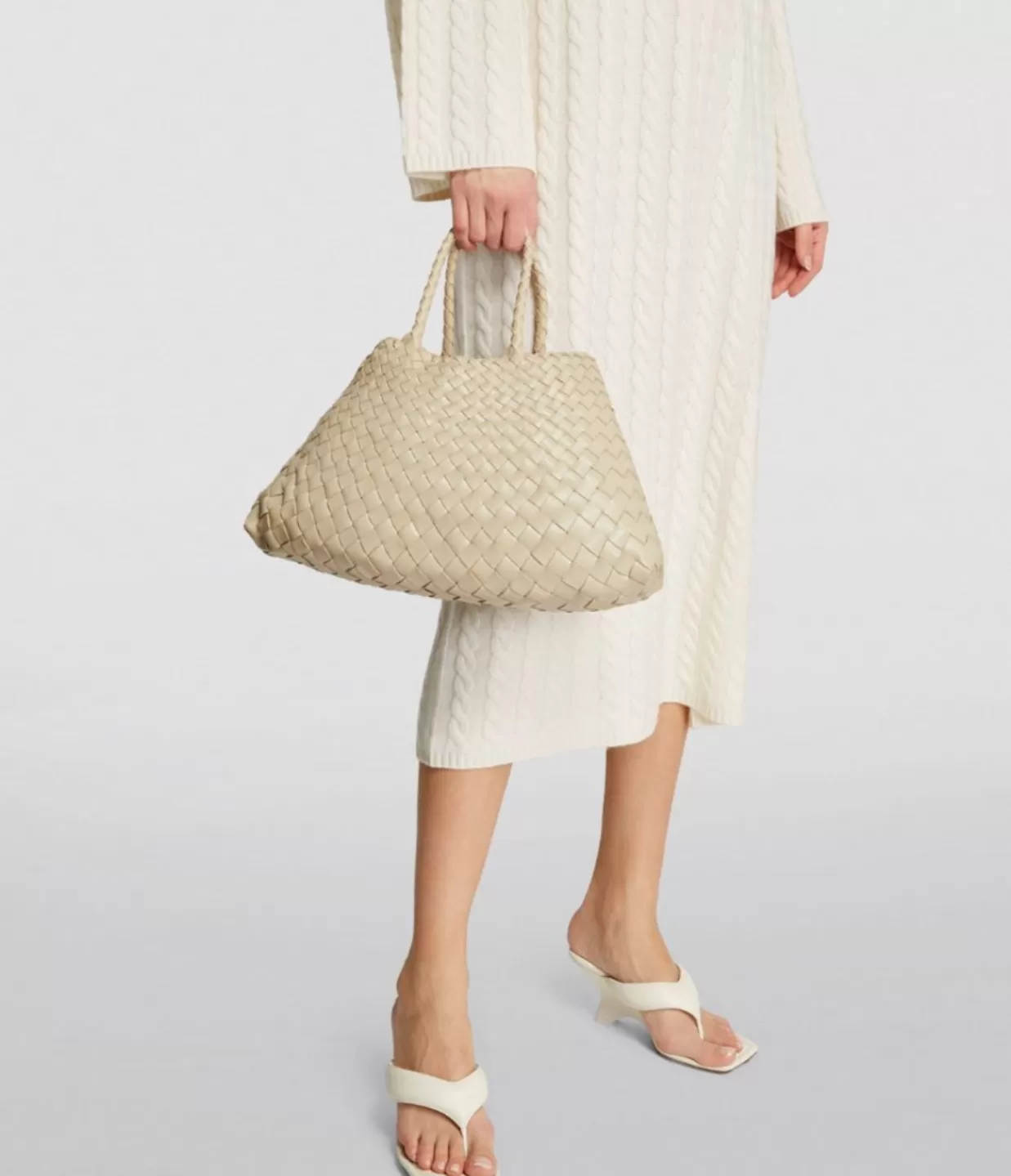 Shop Small Santa Croce Leather Bag In Pearl Bags