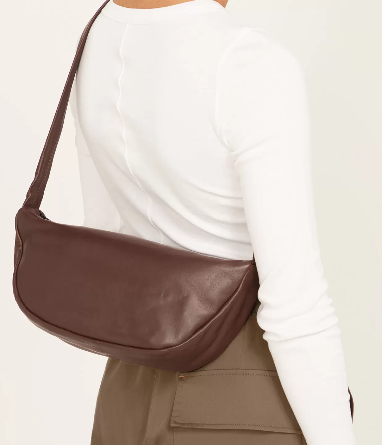 Online Soft Crescent Bag In Chocolate Bags