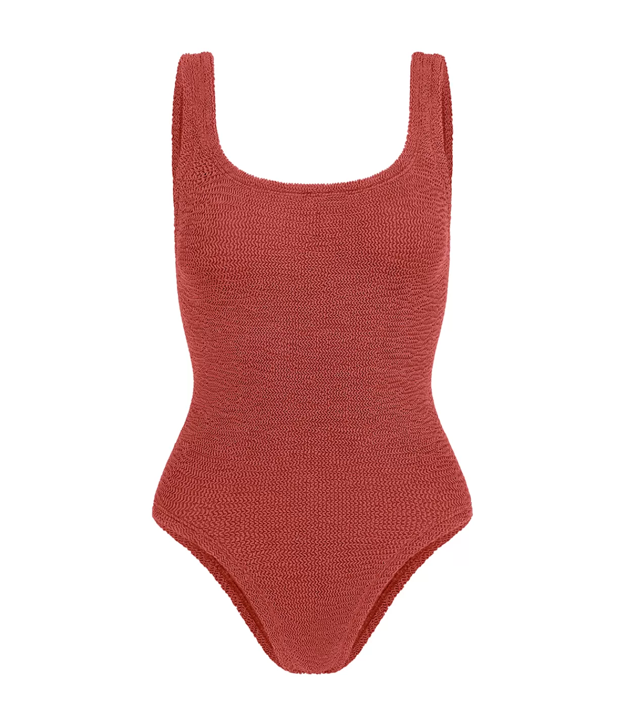 Fashion Square Neck Swimsuit In Metallic Rosewood Swim & Resortwear