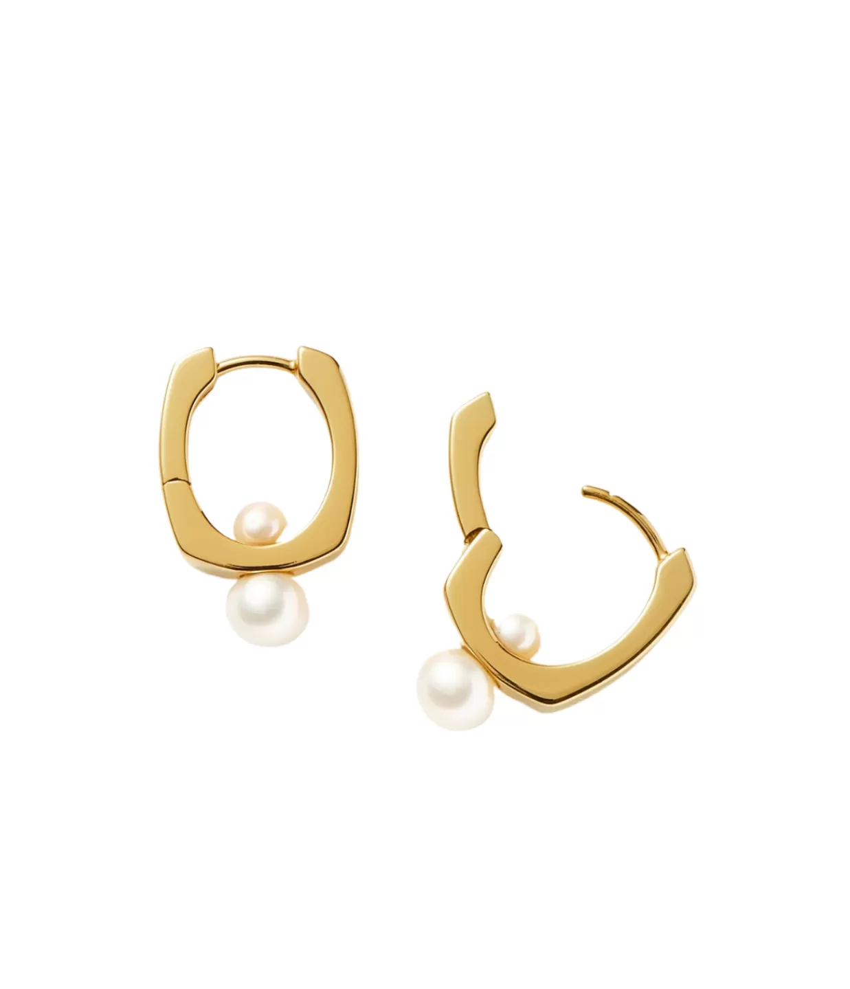 Best Square Pearl Statement Stud Earrings In Gold Jewellery | Earrings