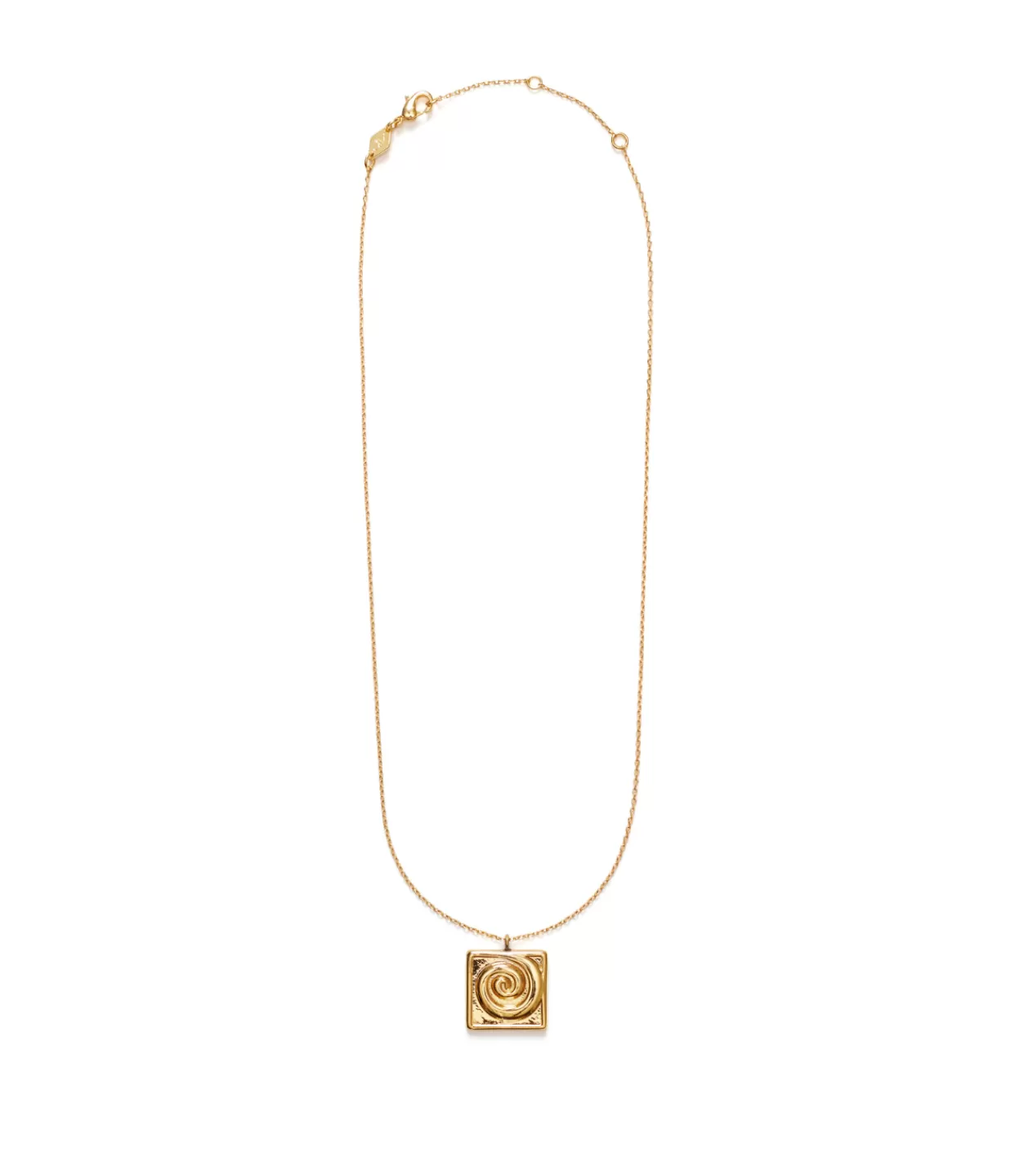 Outlet Swirly Square Necklace In Gold Jewellery | Necklaces