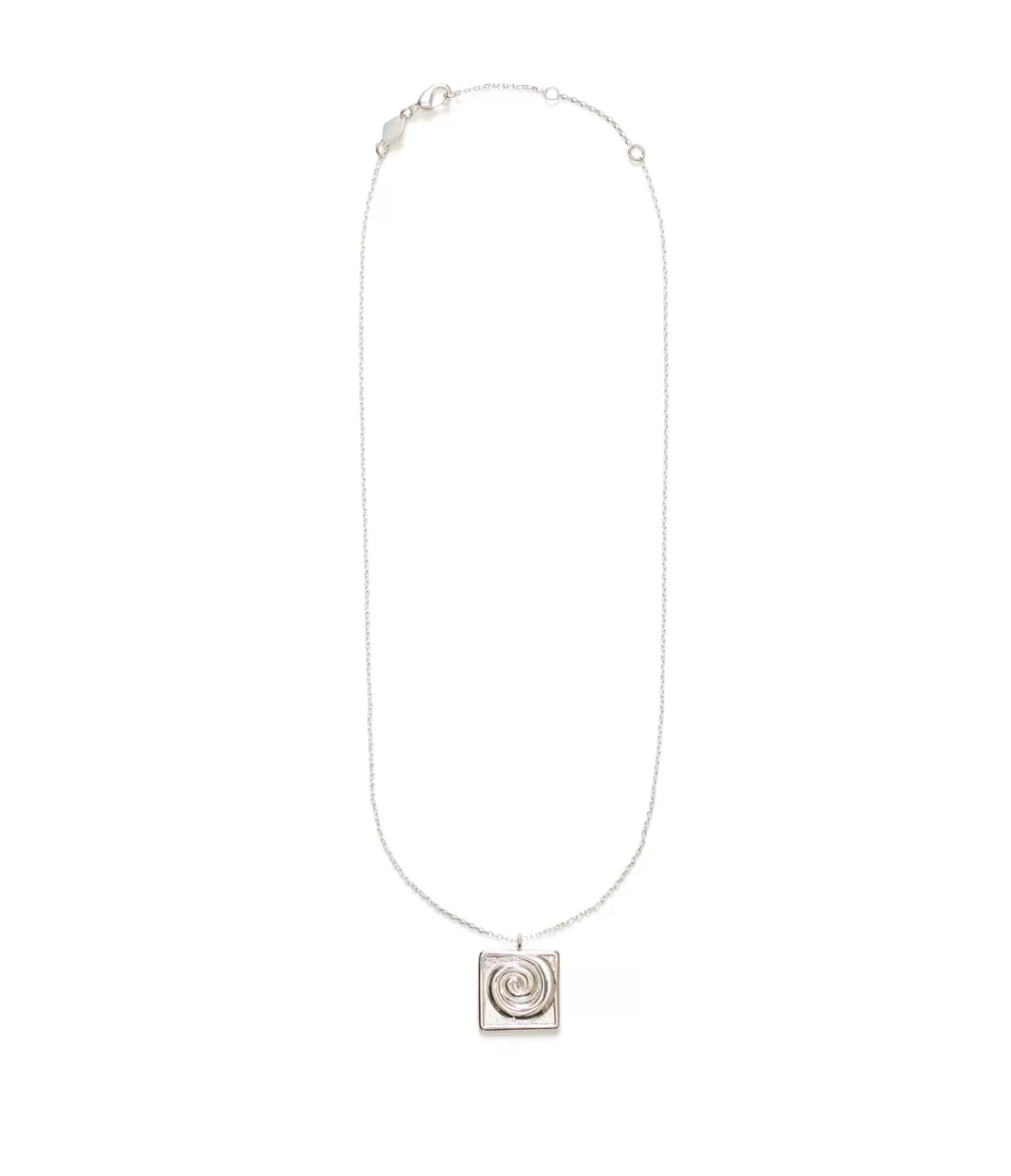 Hot Swirly Square Necklace In Silver Jewellery | Necklaces