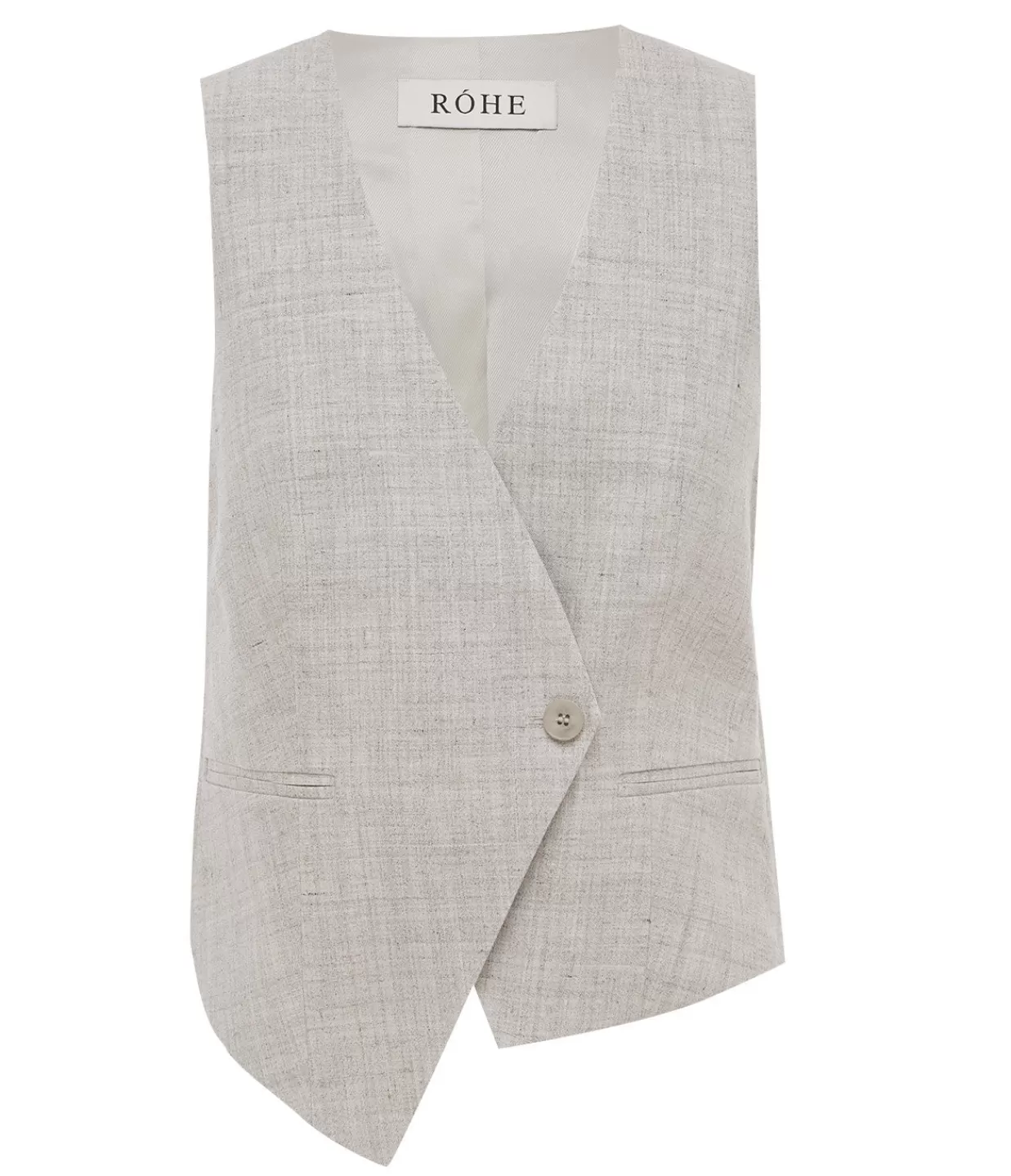 Shop Tailored Overlap Waistcoat In Stone Melange Tops