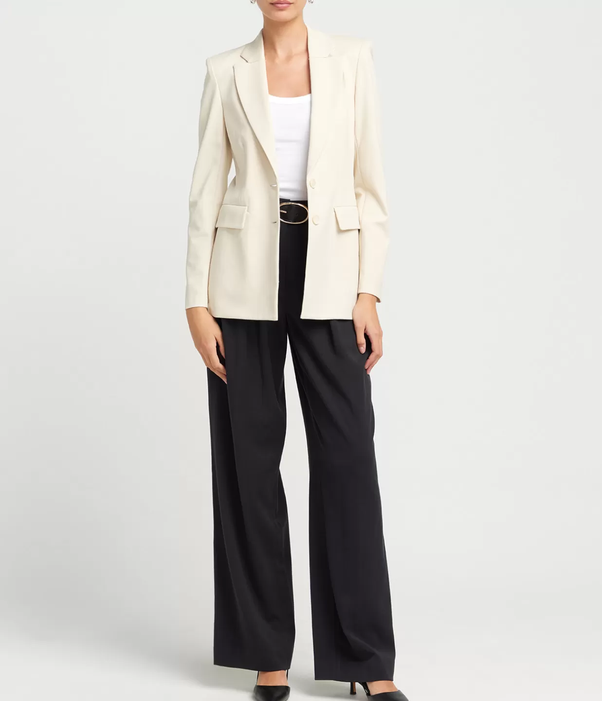 Best Tailored Techno Viscose Blazer In Ivory Jackets & Outerwear