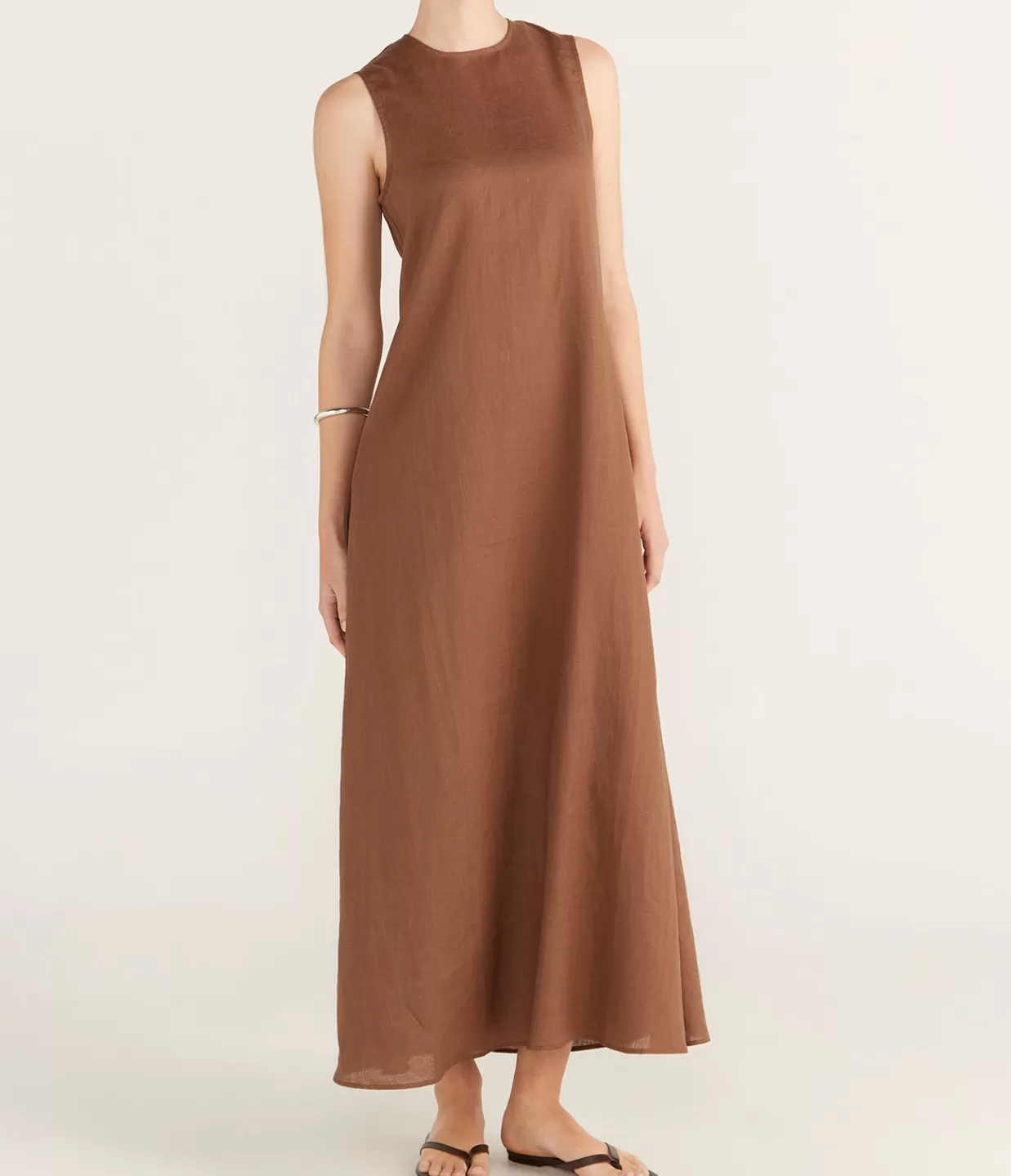 Clearance Talin Linen Dress In Sepia Dresses