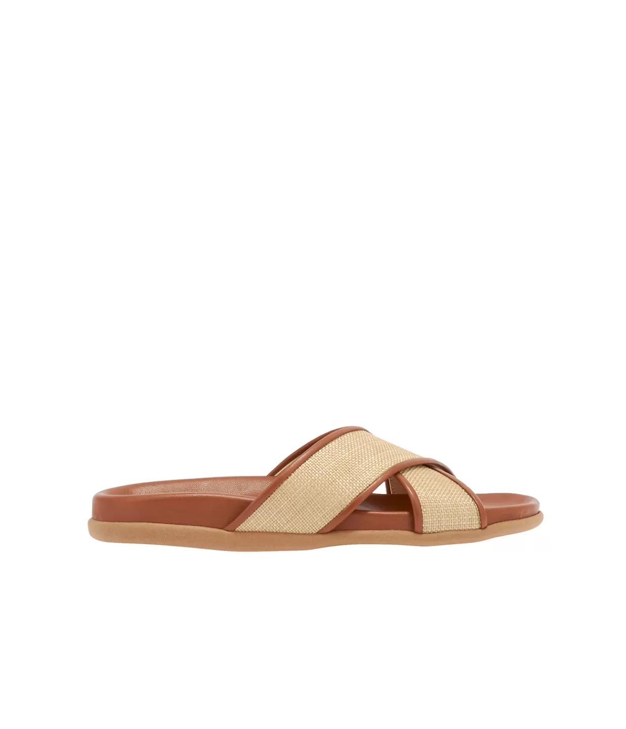 Clearance Thais Raffia Footbed Sandal In Lino And Cotto Flat Sandals